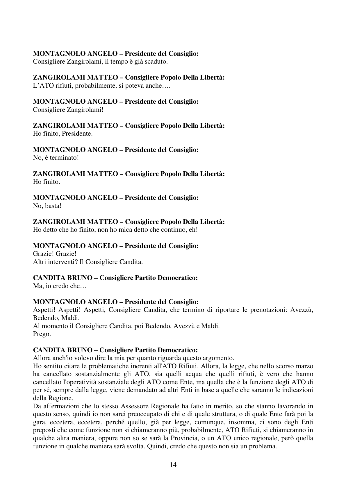 Pagina 14 del verbale
