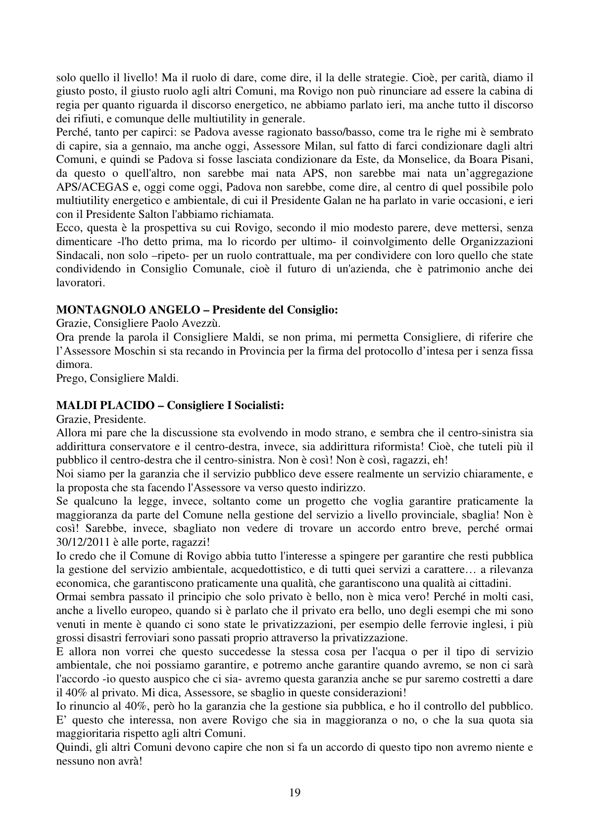 Pagina 19 del verbale