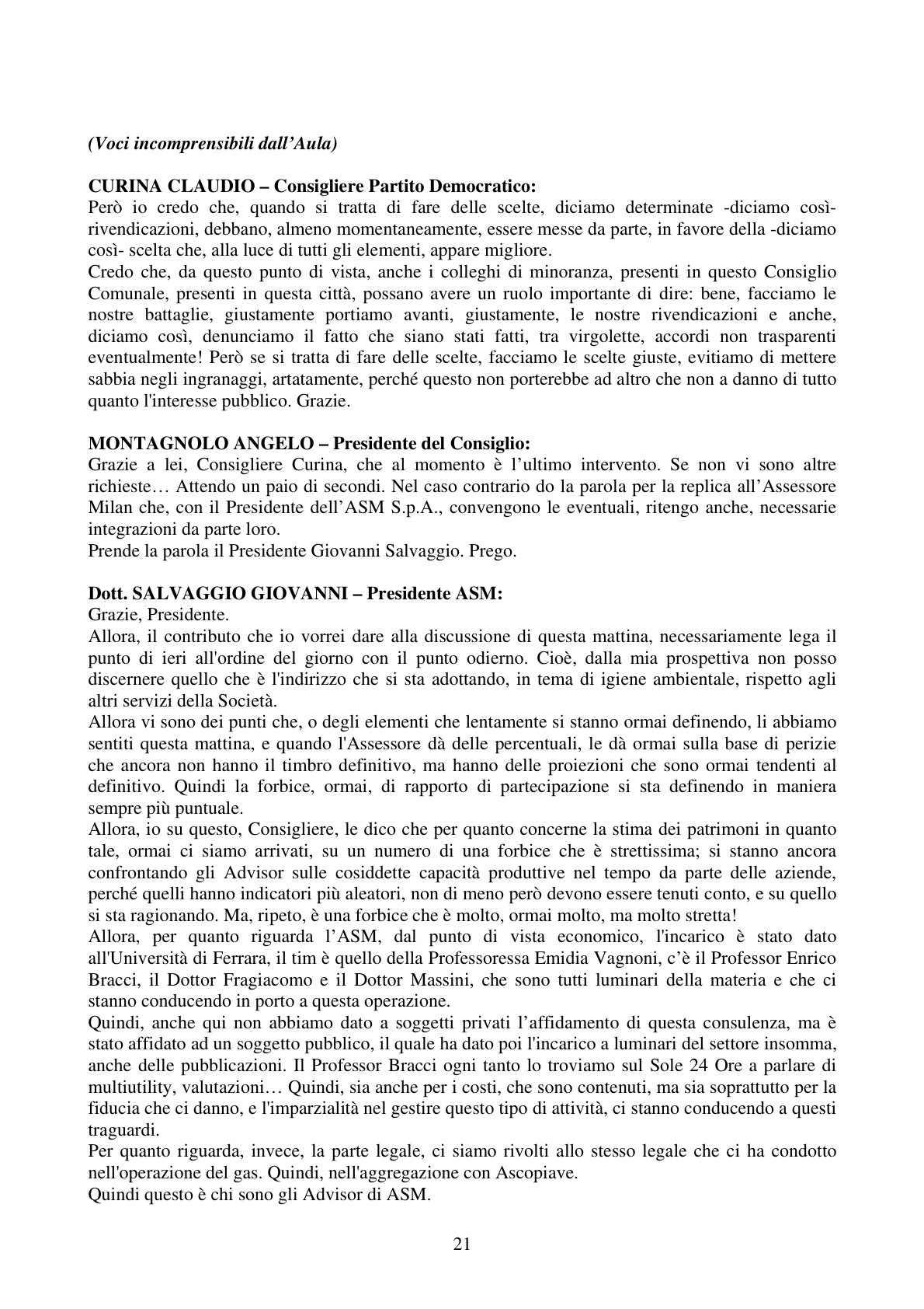 Pagina 21 del verbale