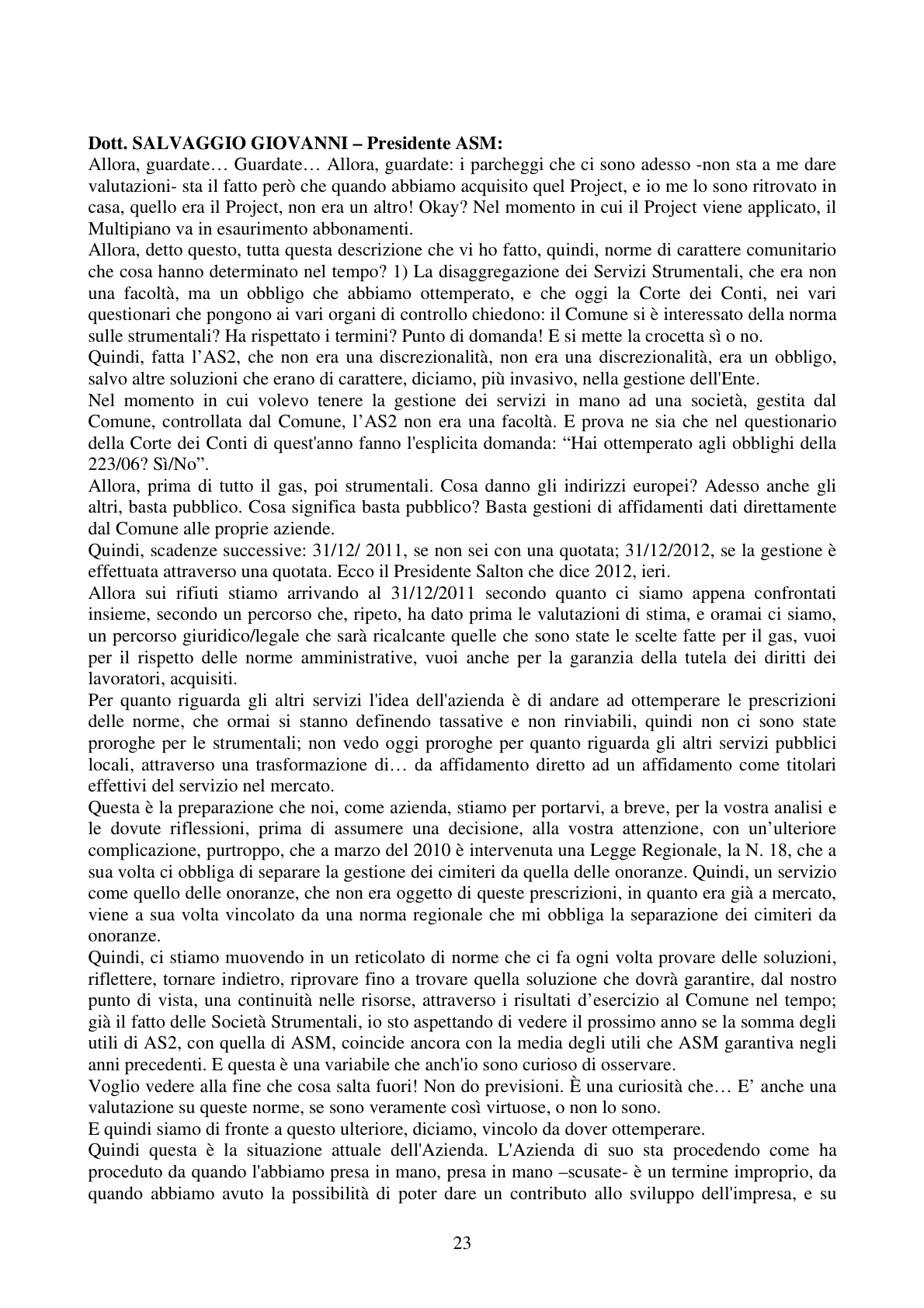 Pagina 23 del verbale