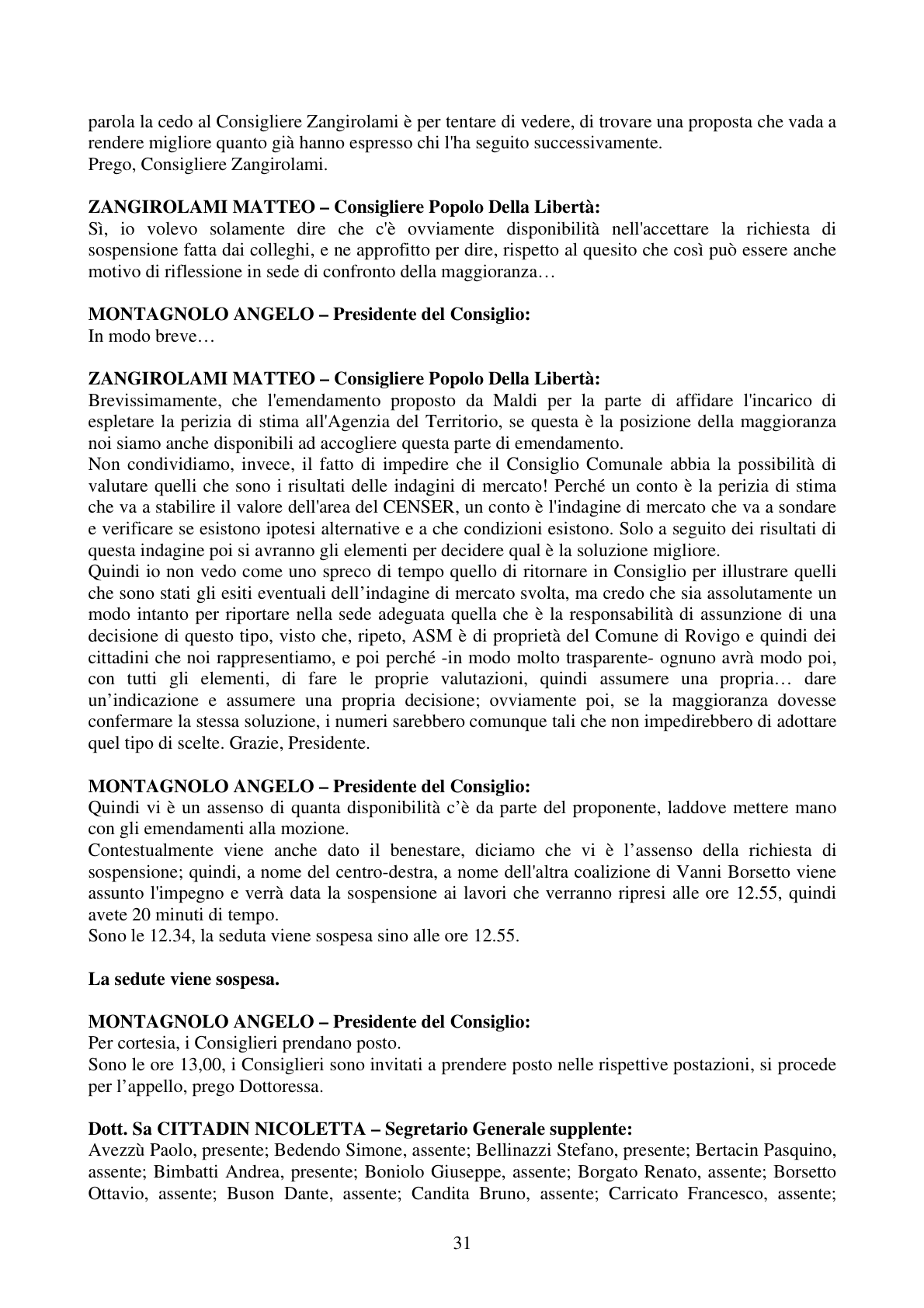 Pagina 31 del verbale