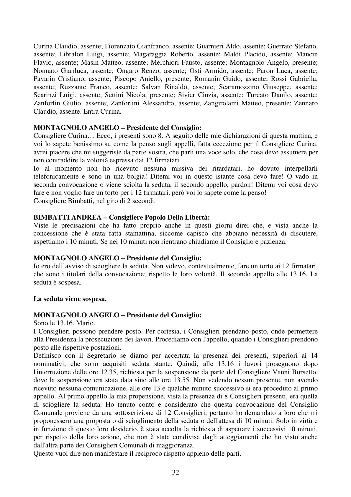 Pagina 32 del verbale