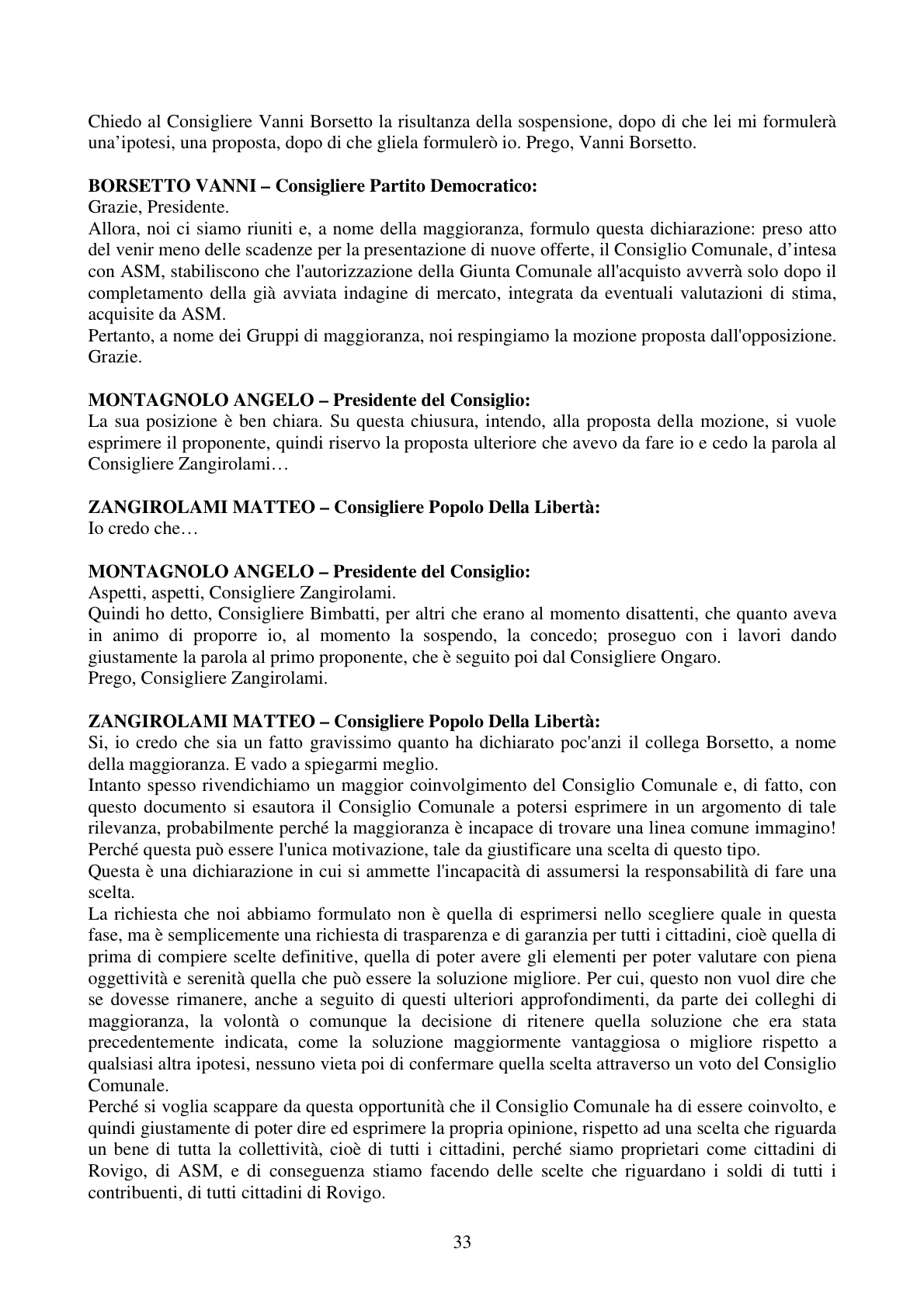 Pagina 33 del verbale