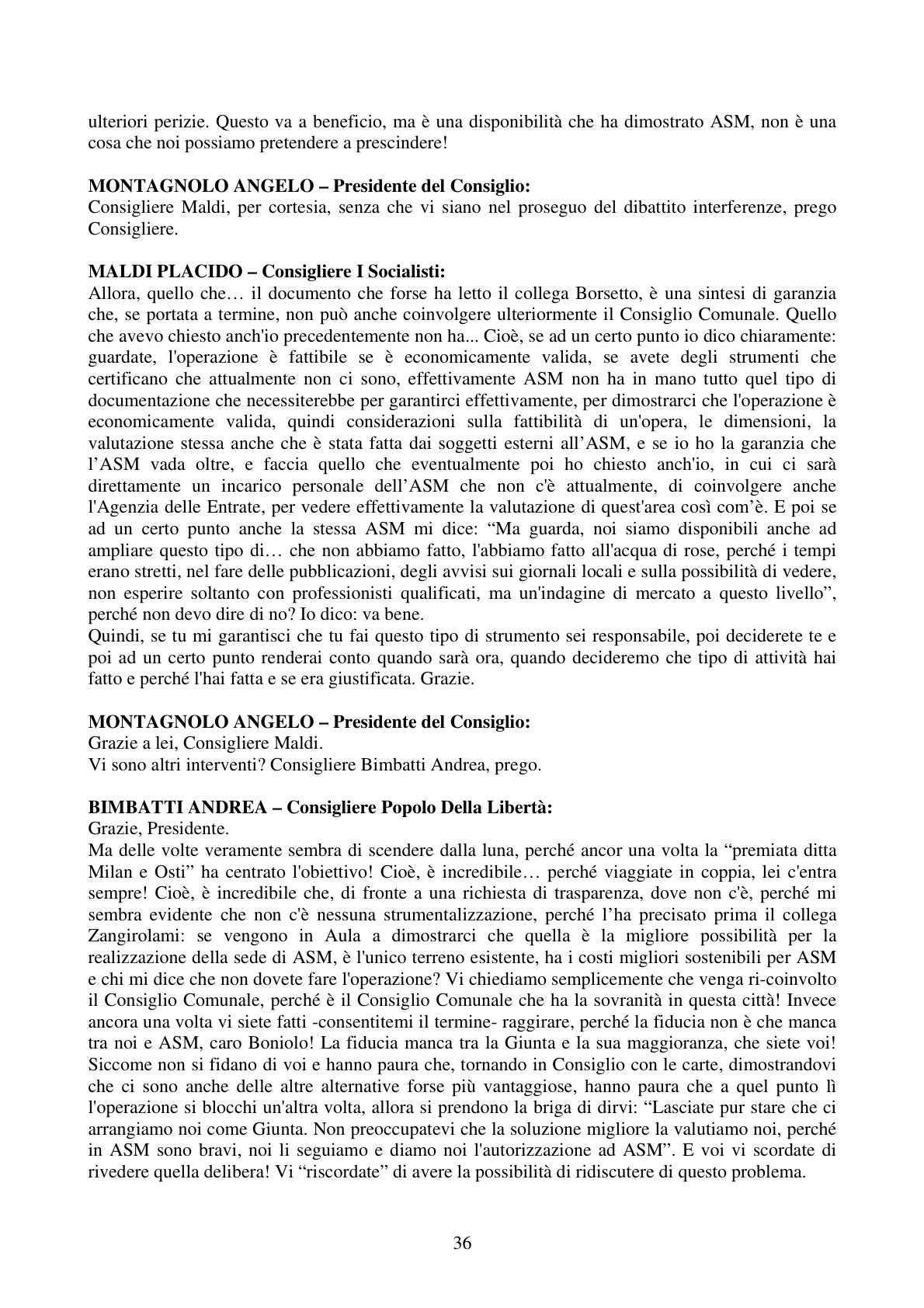 Pagina 36 del verbale