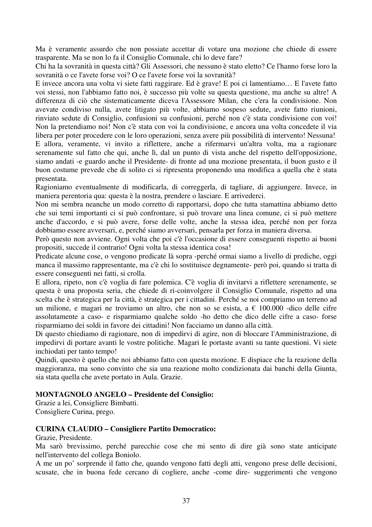 Pagina 37 del verbale