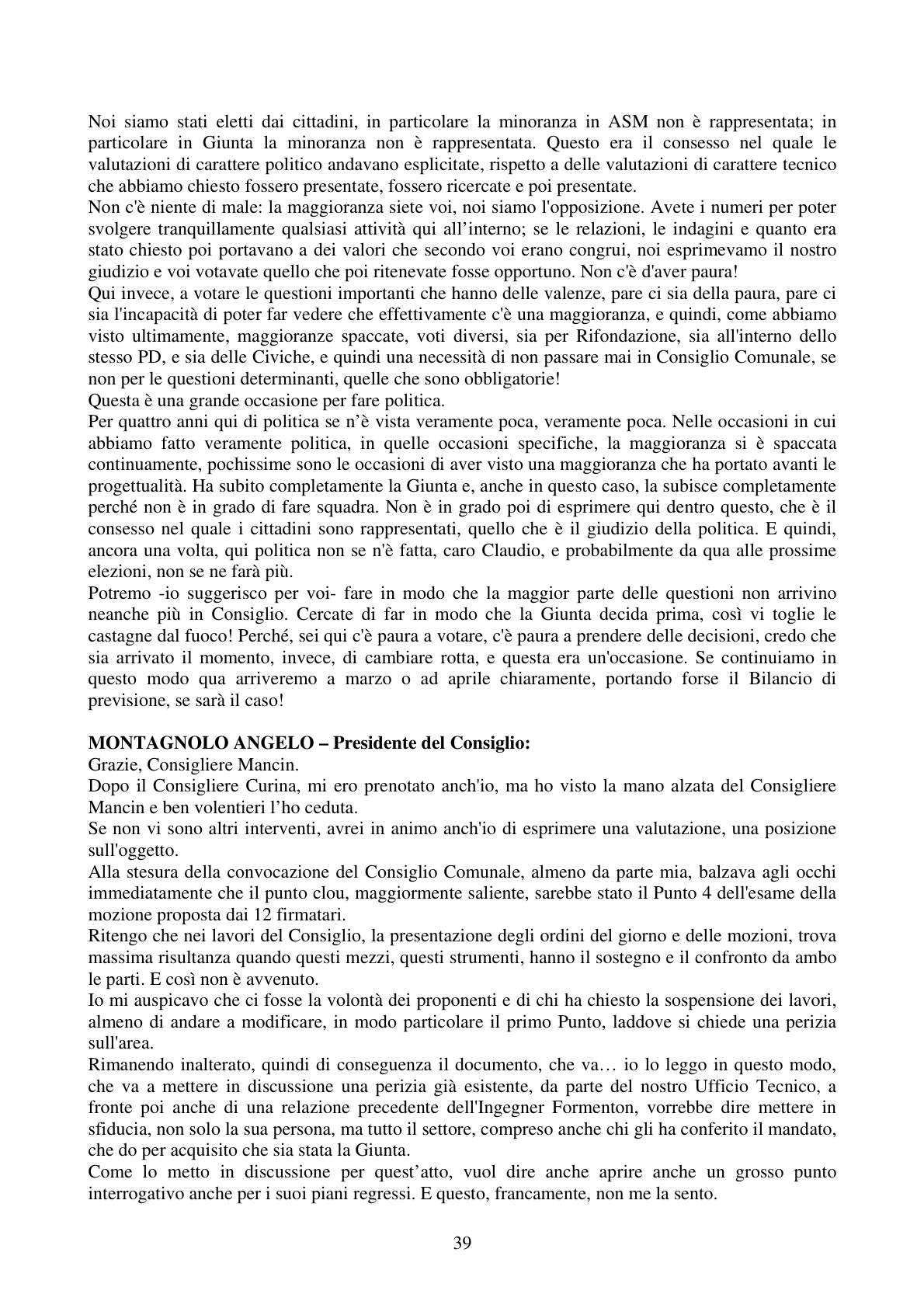 Pagina 39 del verbale