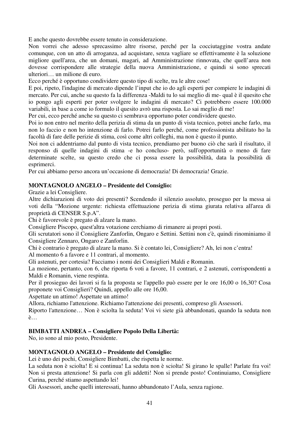 Pagina 41 del verbale