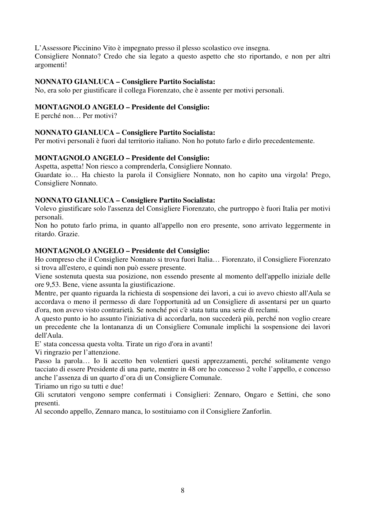 Pagina 8 del verbale