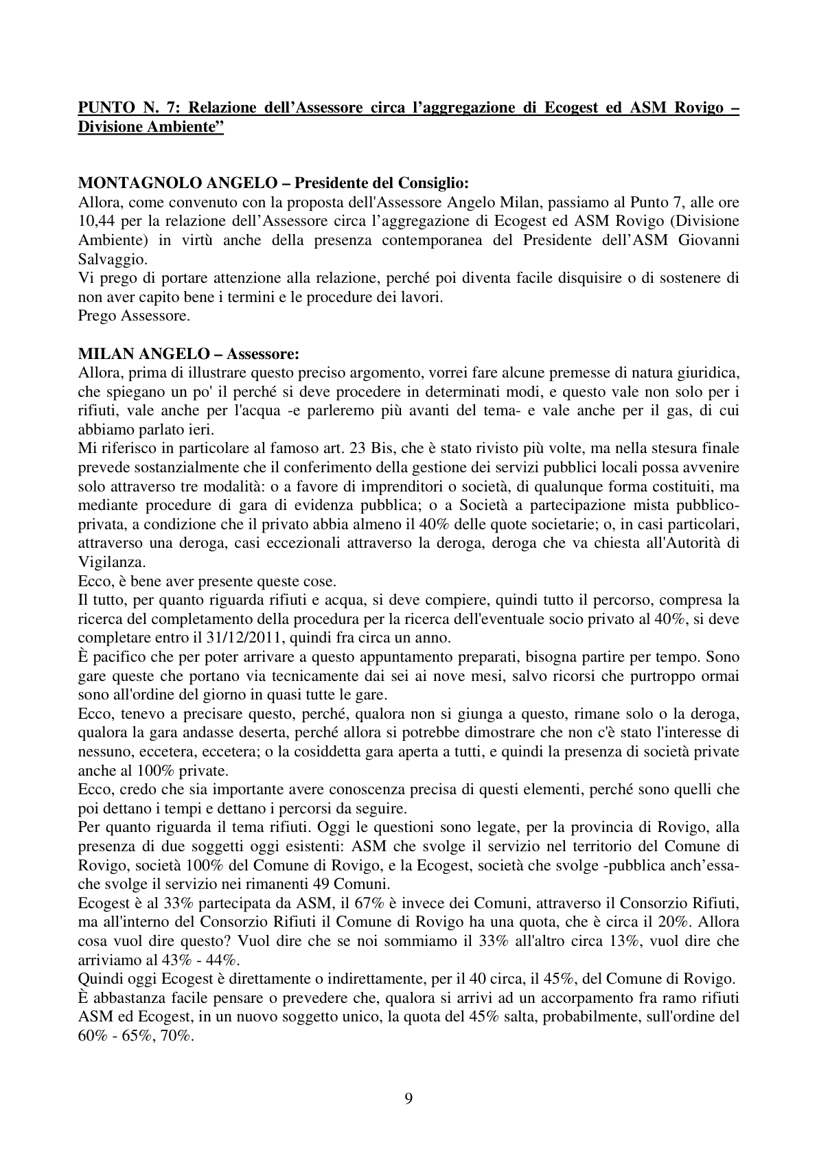 Pagina 9 del verbale
