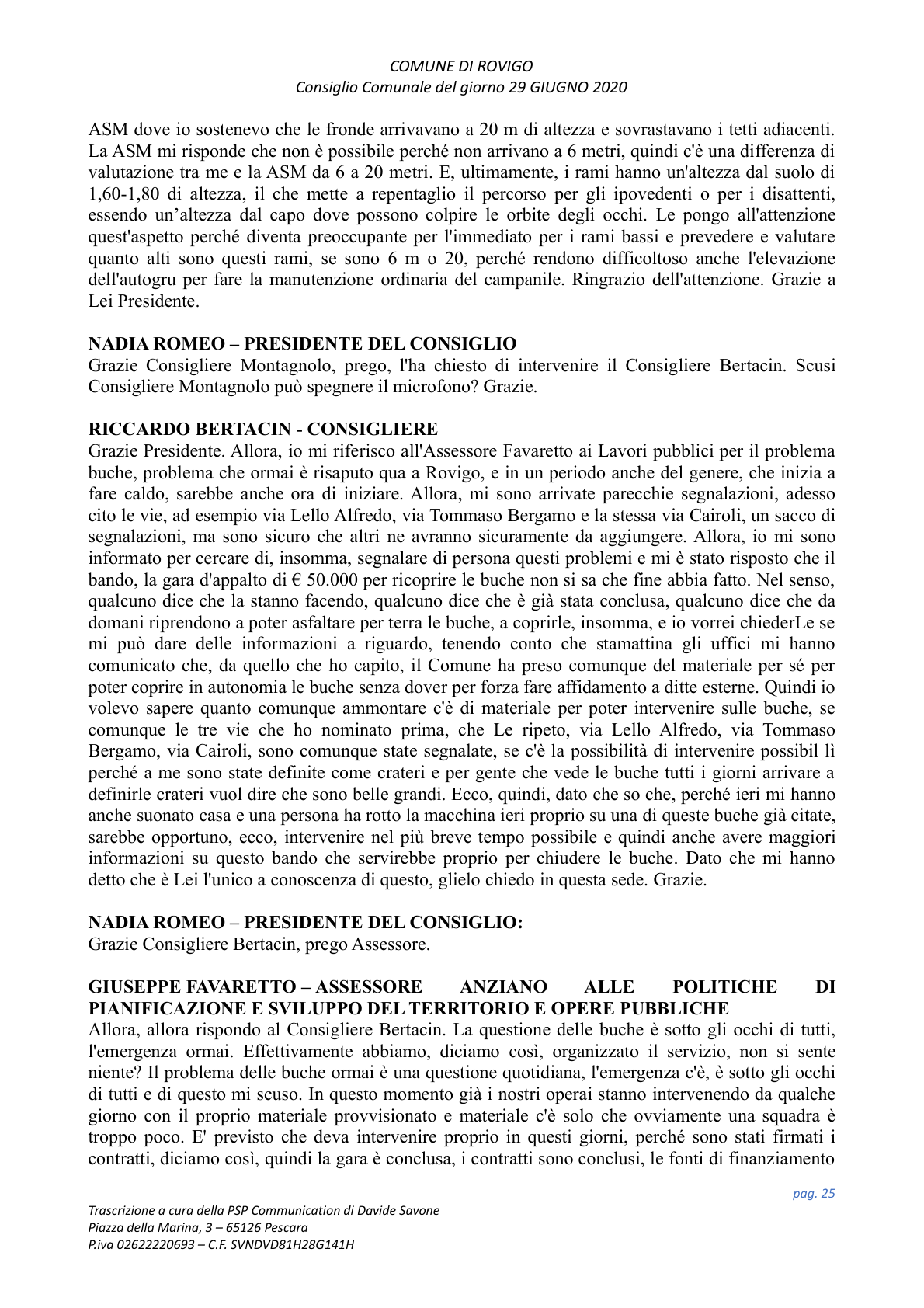 Pagina 25 del verbale