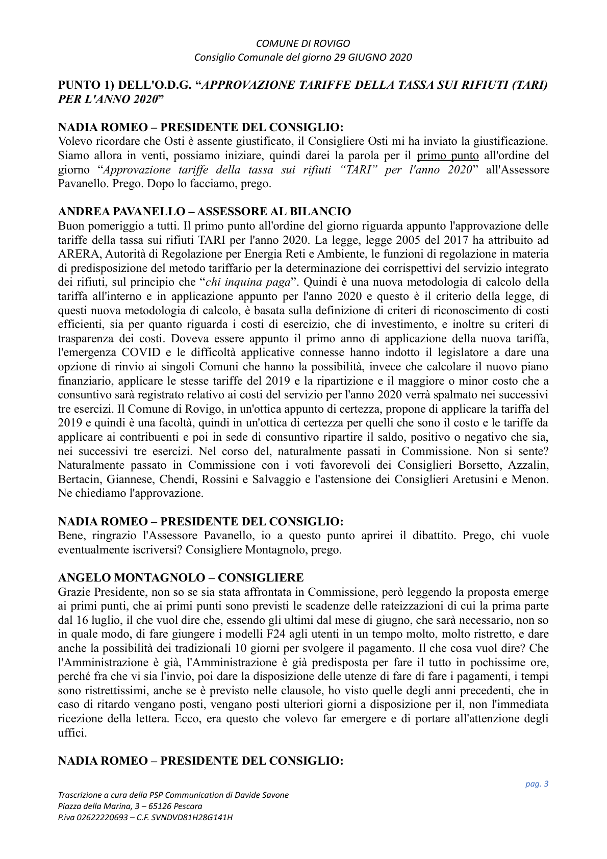 Pagina 3 del verbale