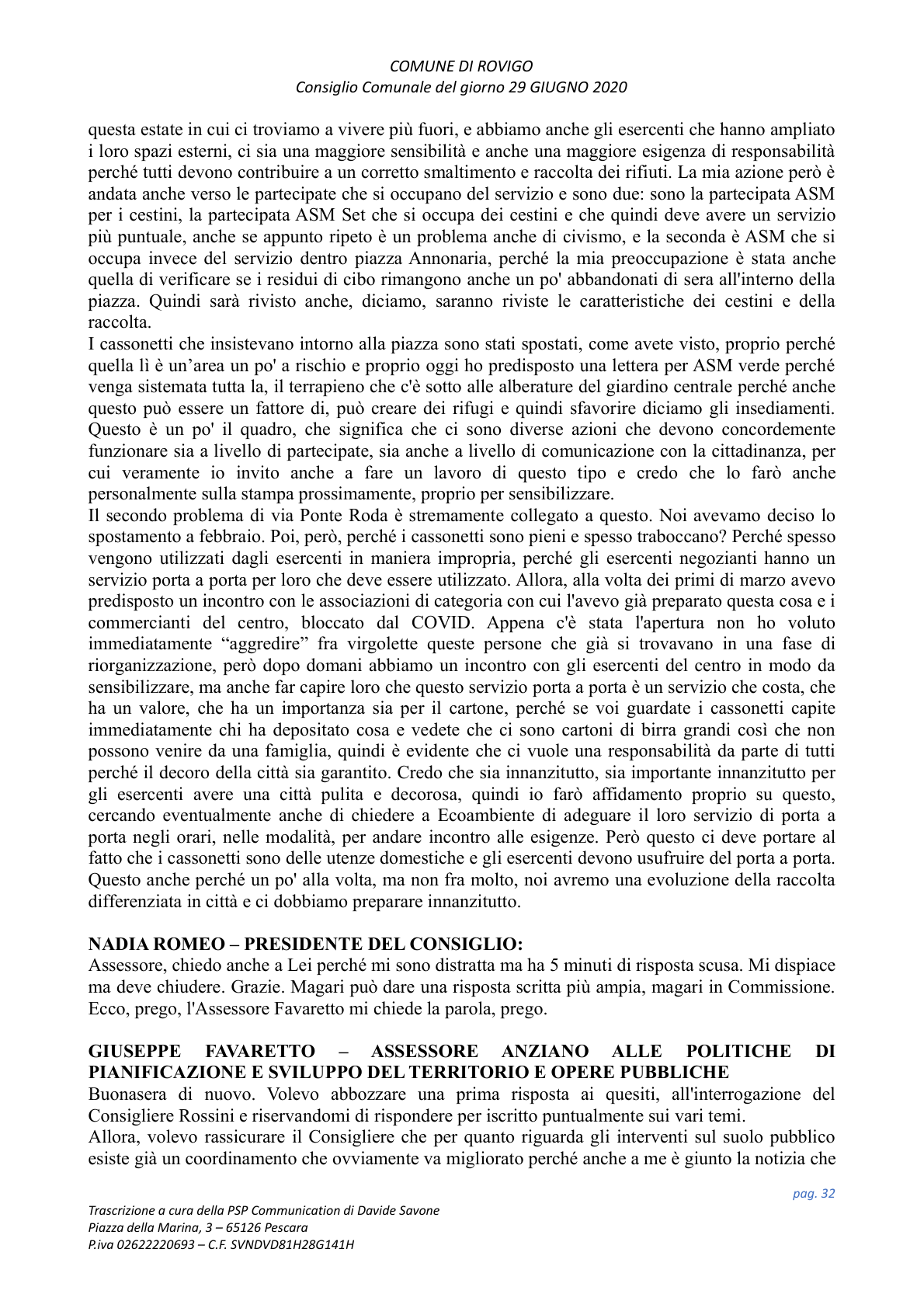 Pagina 32 del verbale