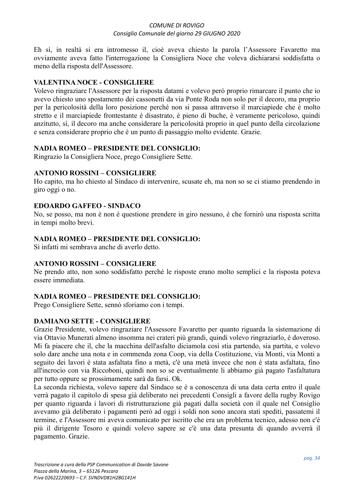 Pagina 34 del verbale