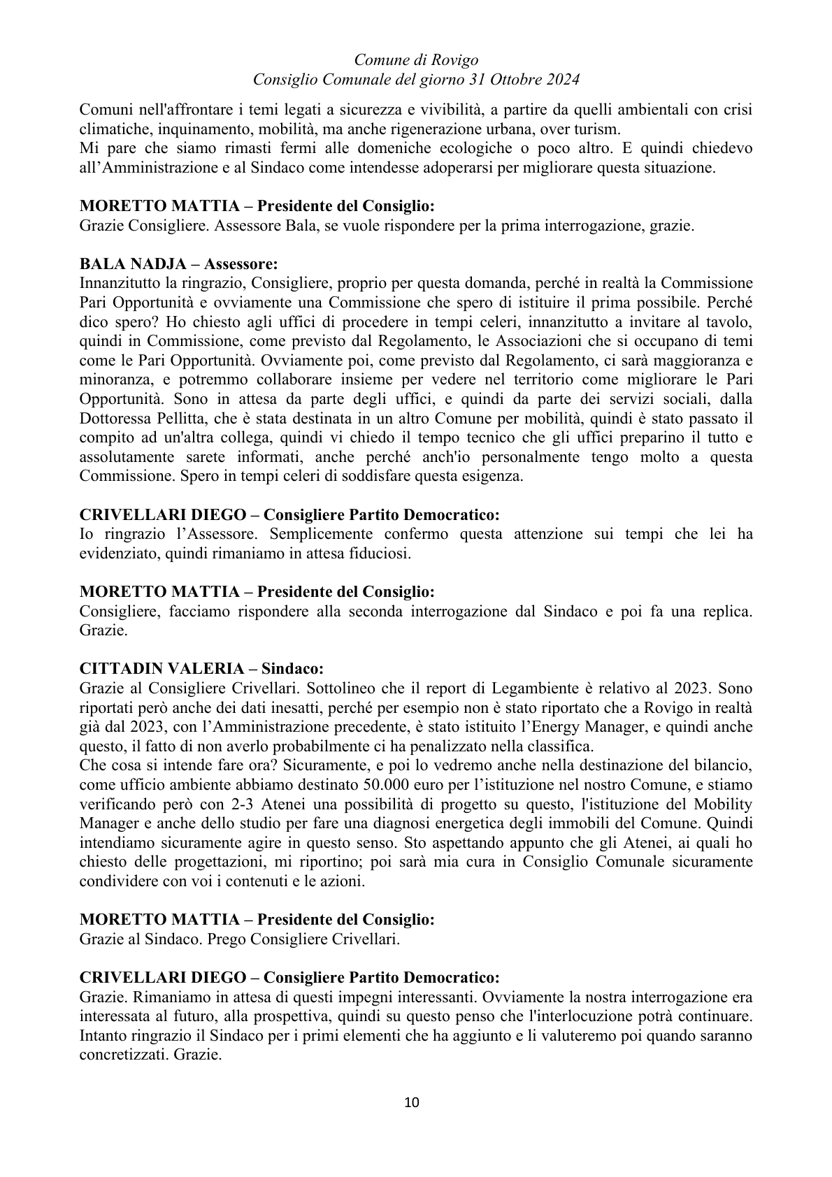 Pagina 10 del verbale