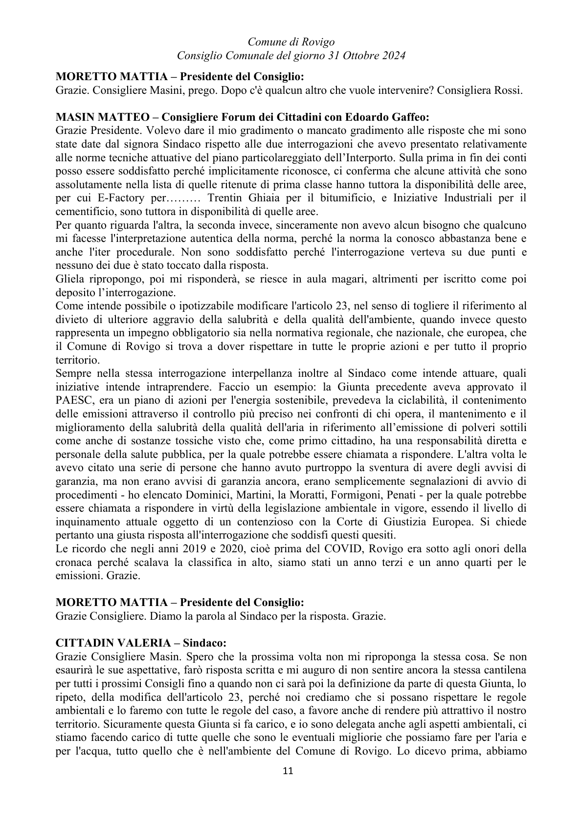 Pagina 11 del verbale
