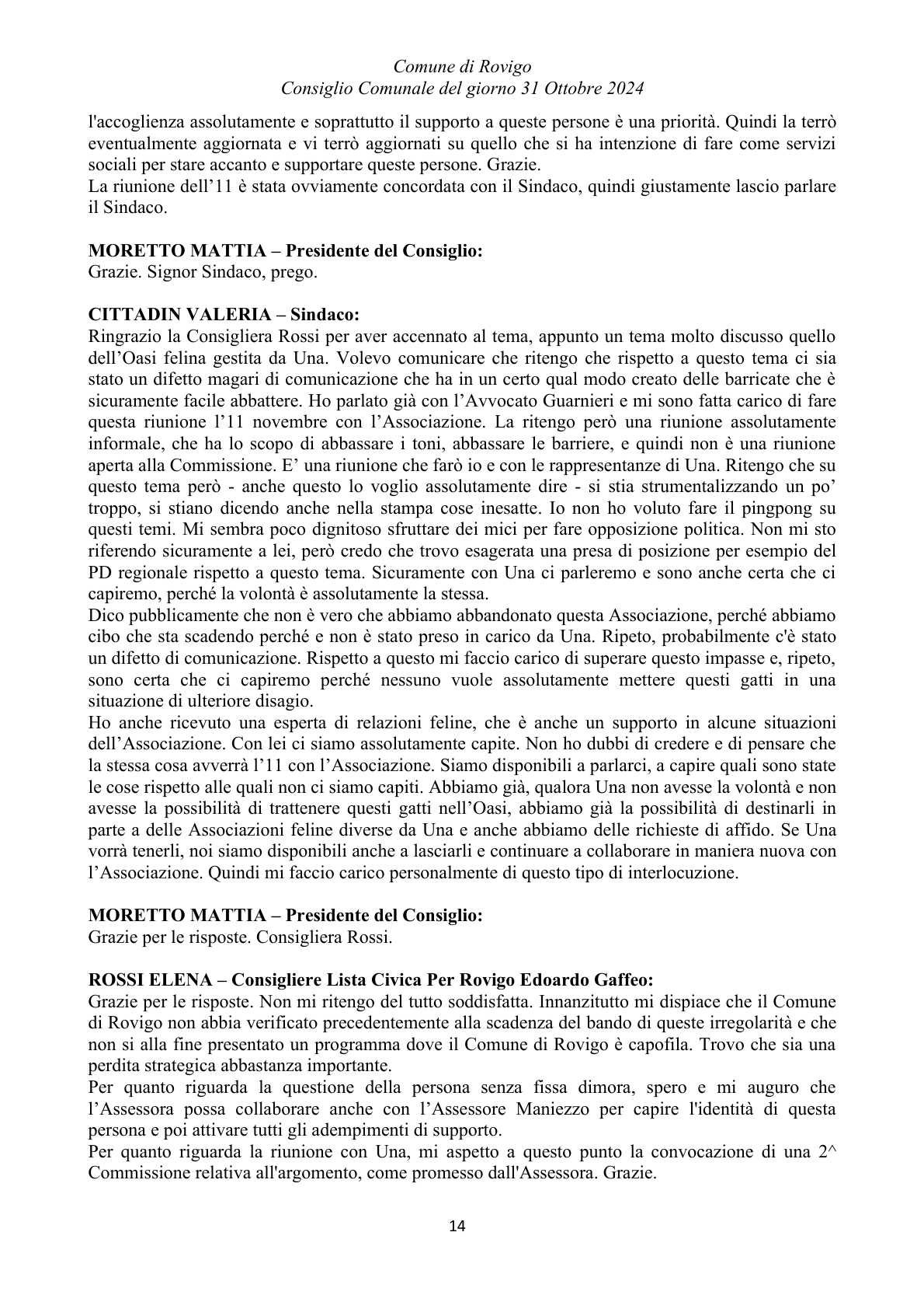 Pagina 14 del verbale
