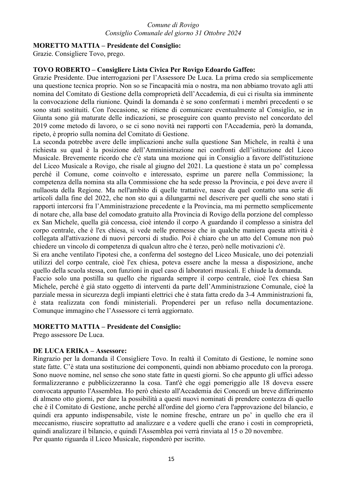 Pagina 15 del verbale