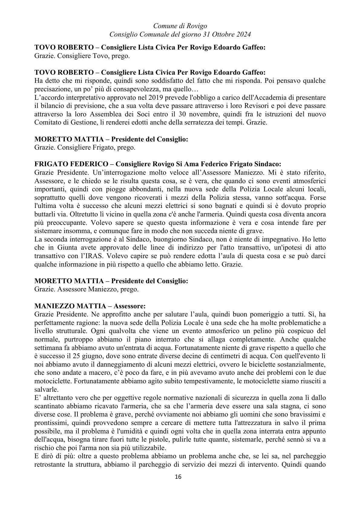 Pagina 16 del verbale