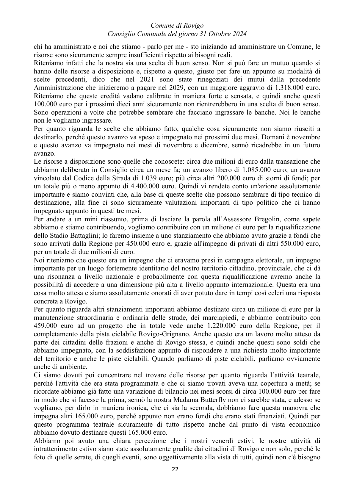Pagina 22 del verbale