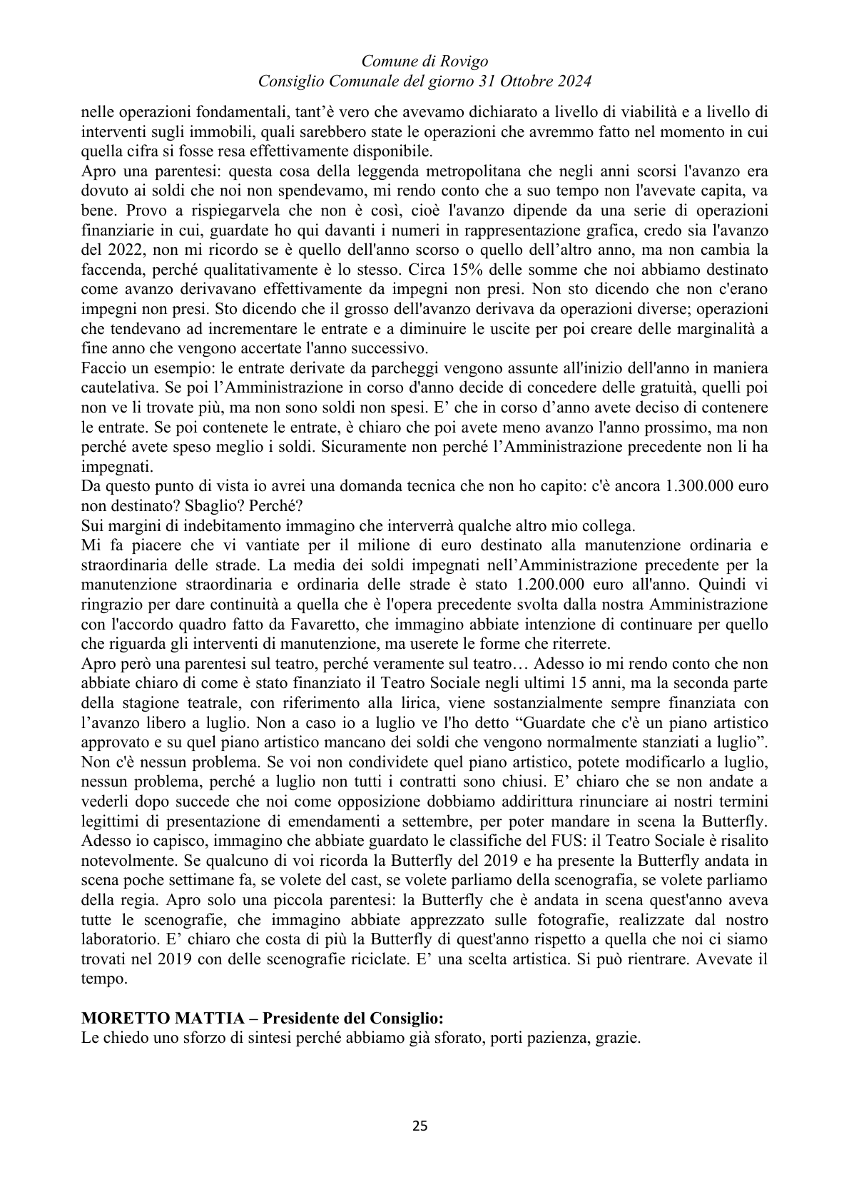 Pagina 25 del verbale
