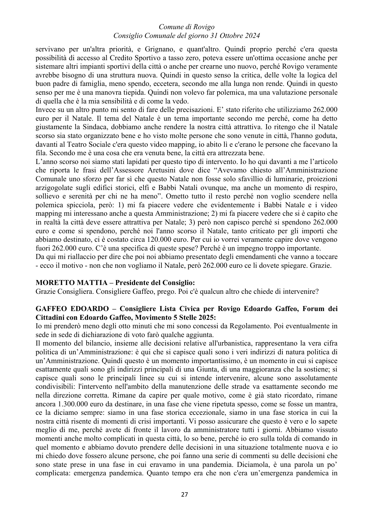 Pagina 27 del verbale