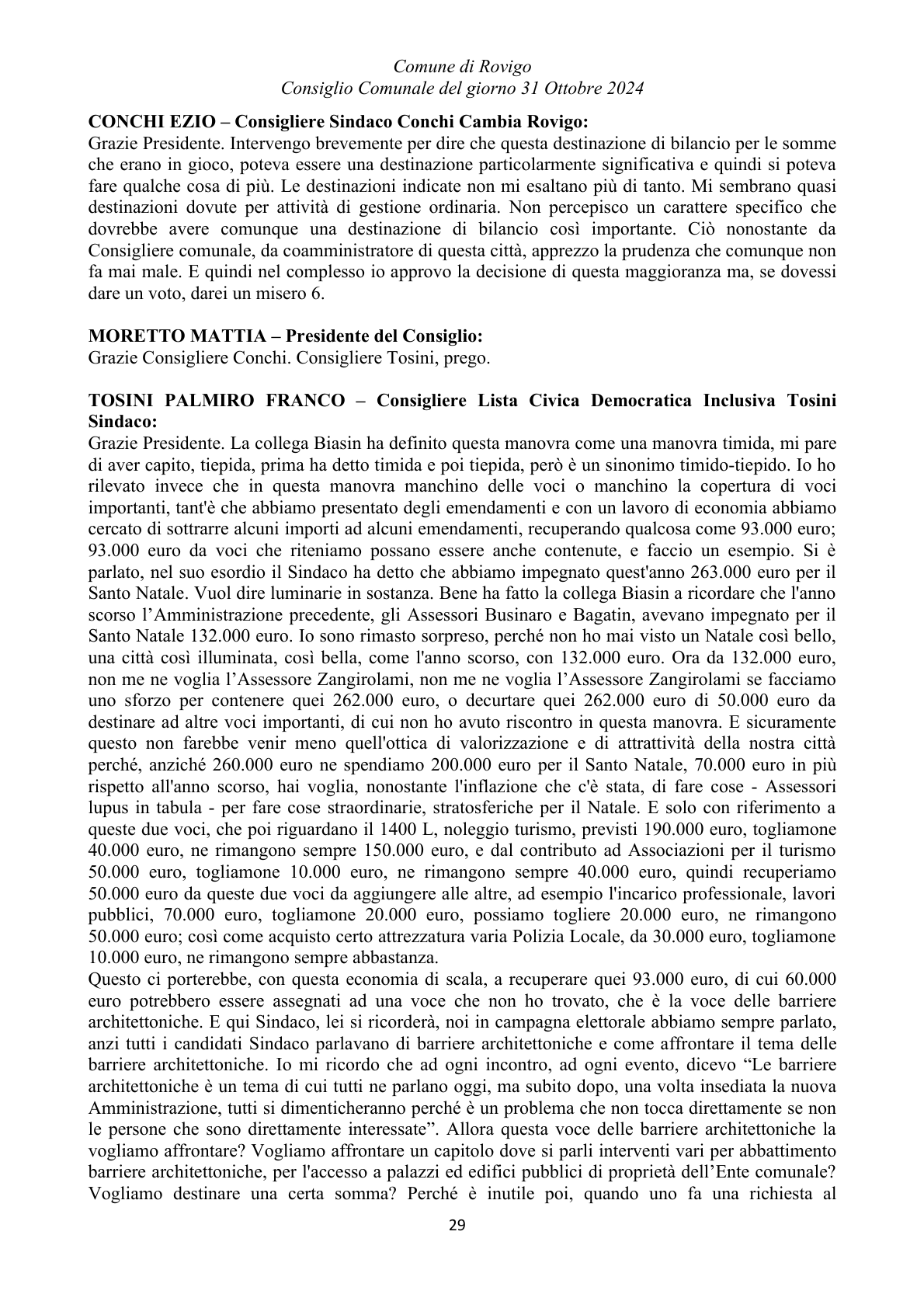 Pagina 29 del verbale