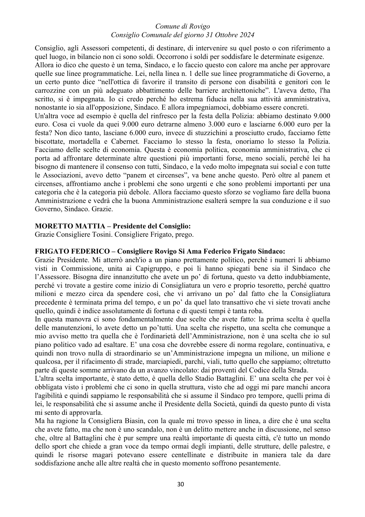Pagina 30 del verbale