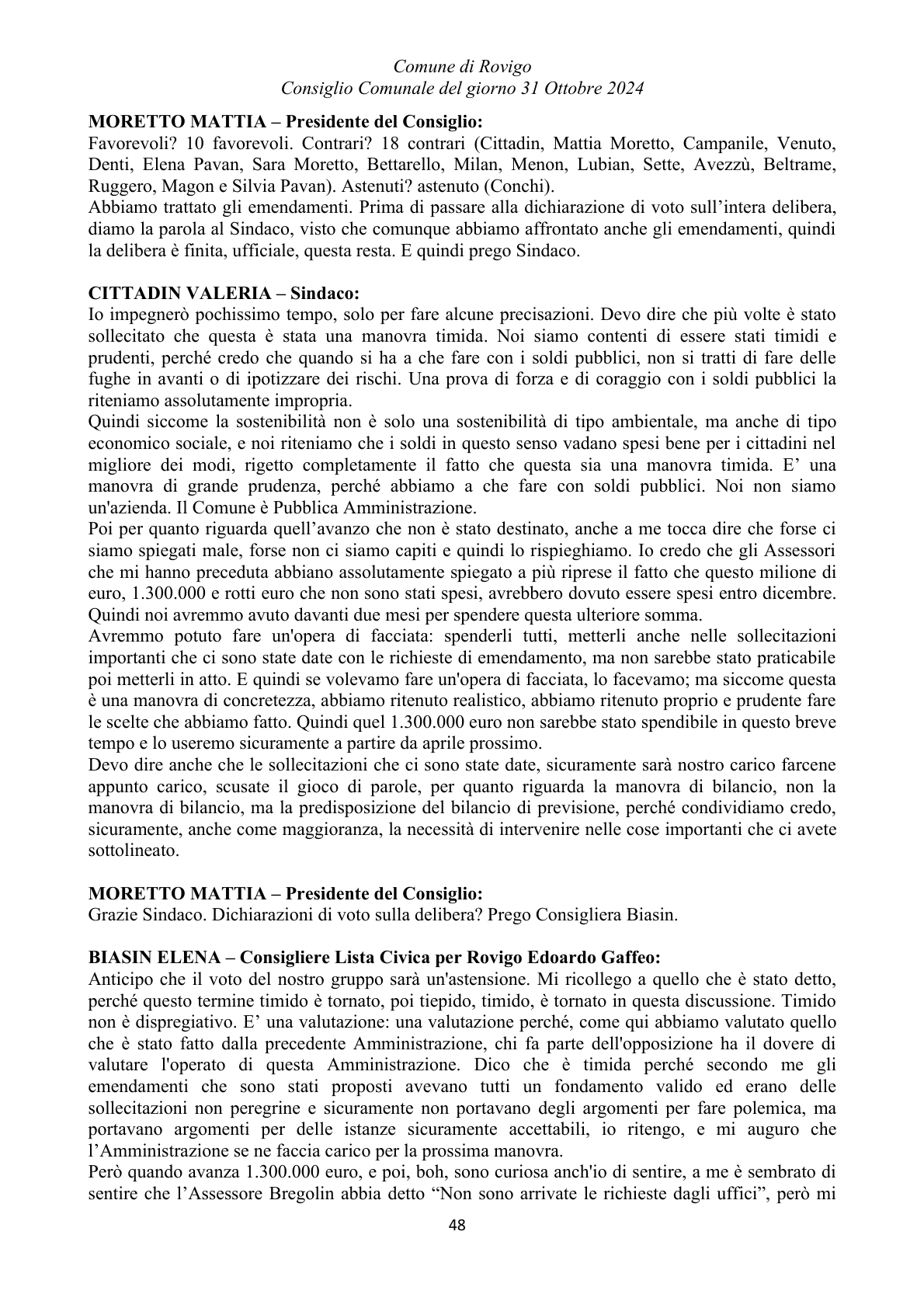 Pagina 48 del verbale
