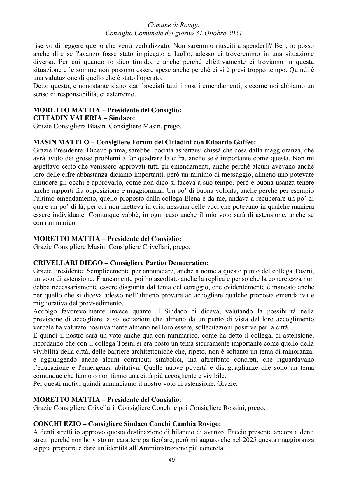 Pagina 49 del verbale