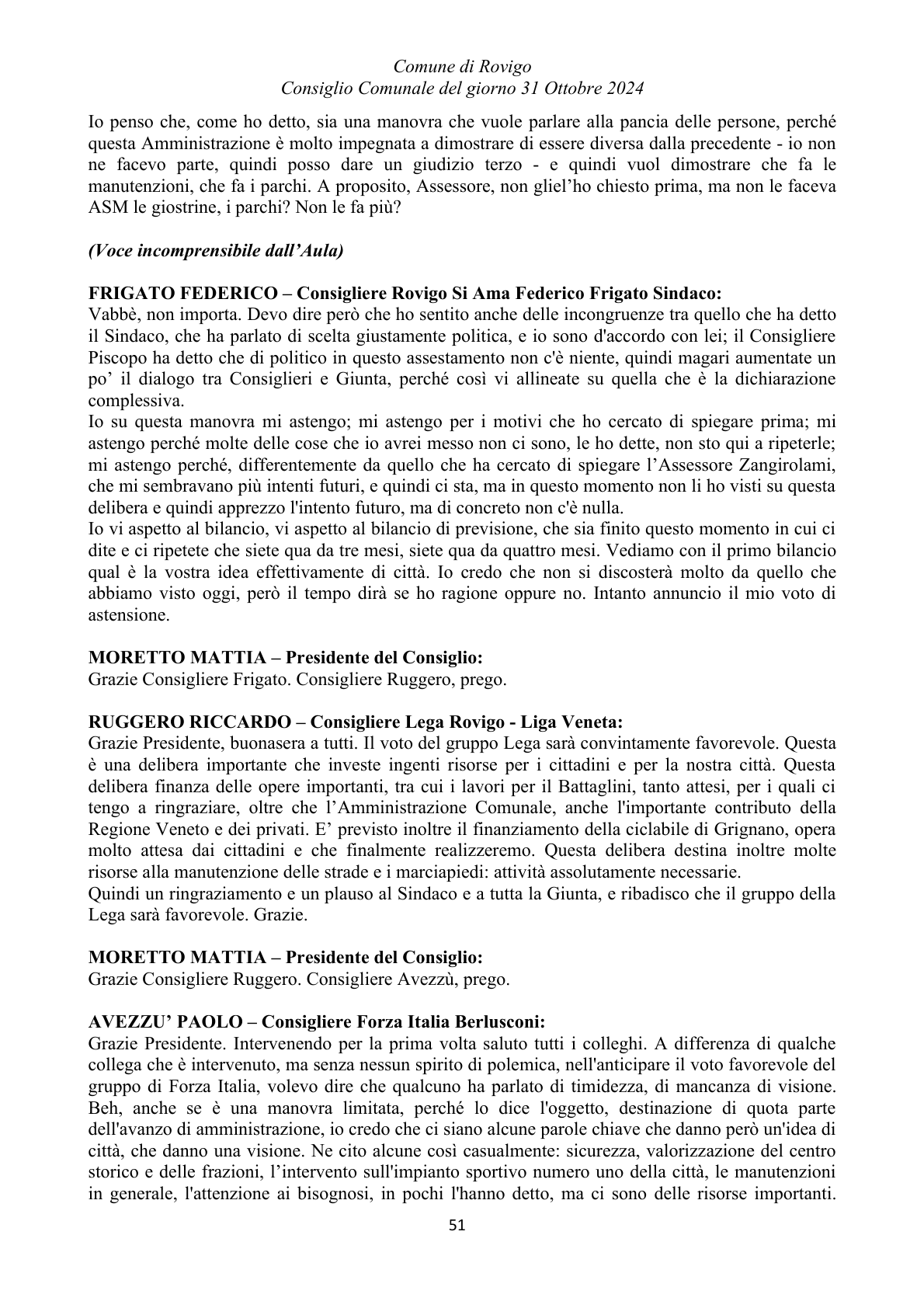 Pagina 51 del verbale