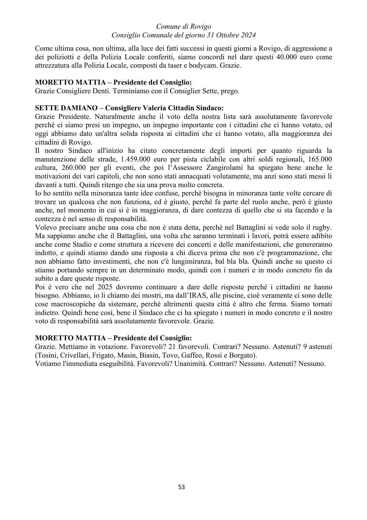 Pagina 53 del verbale