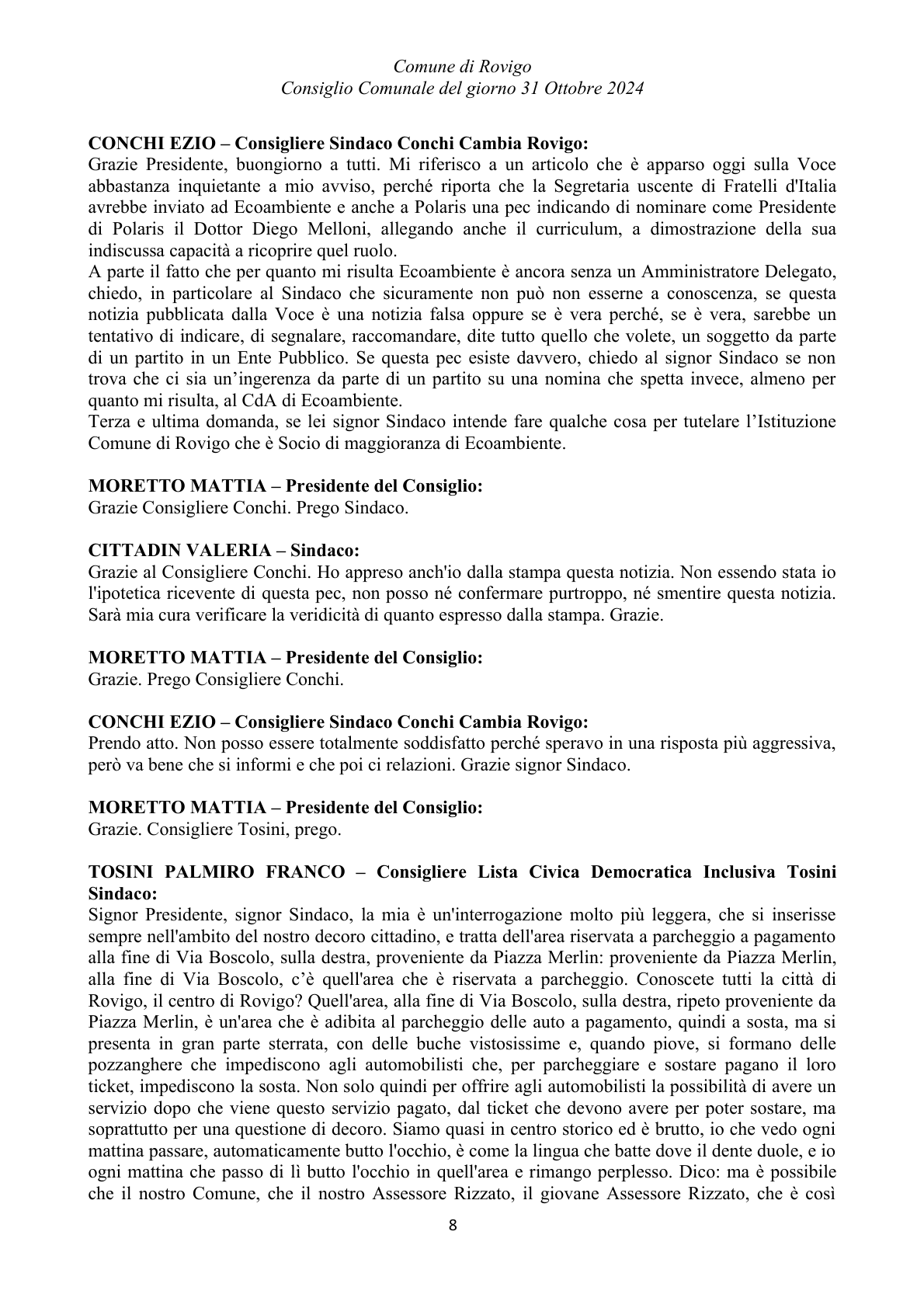 Pagina 8 del verbale