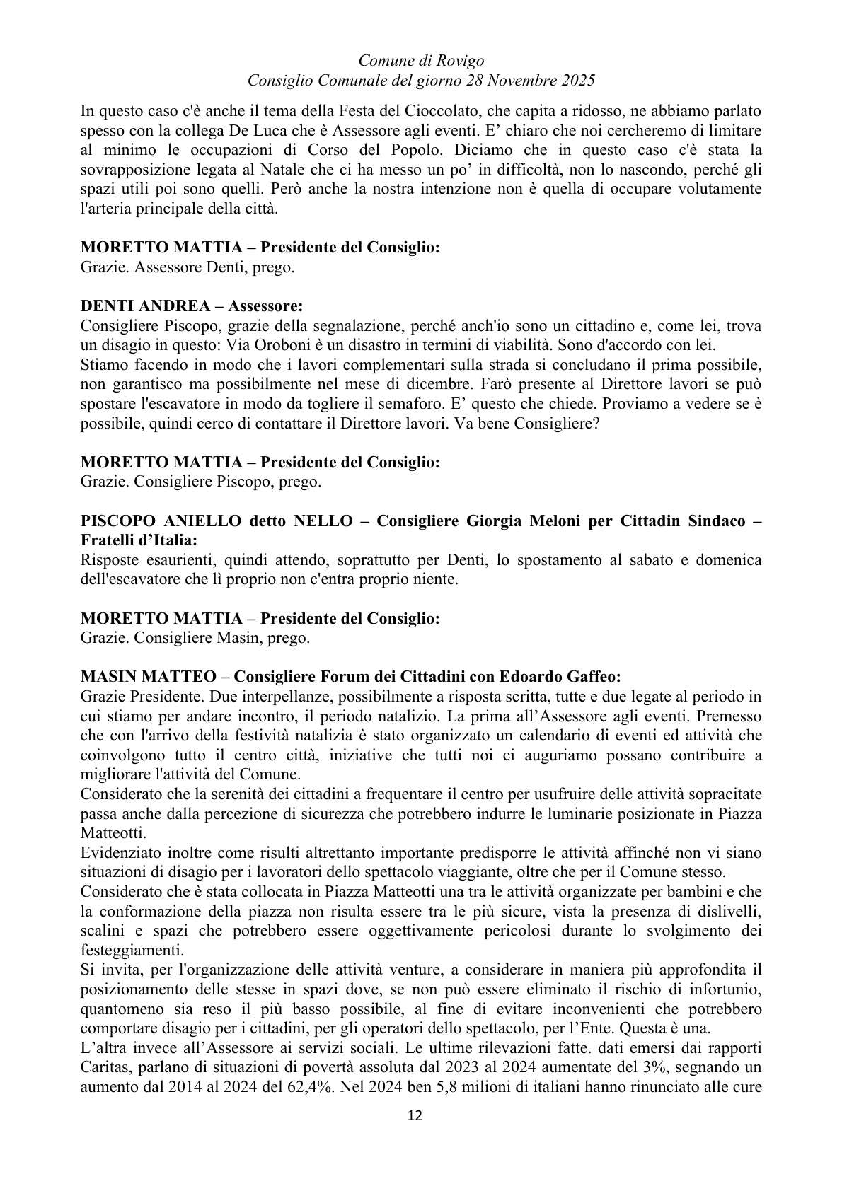 Pagina 12 del verbale
