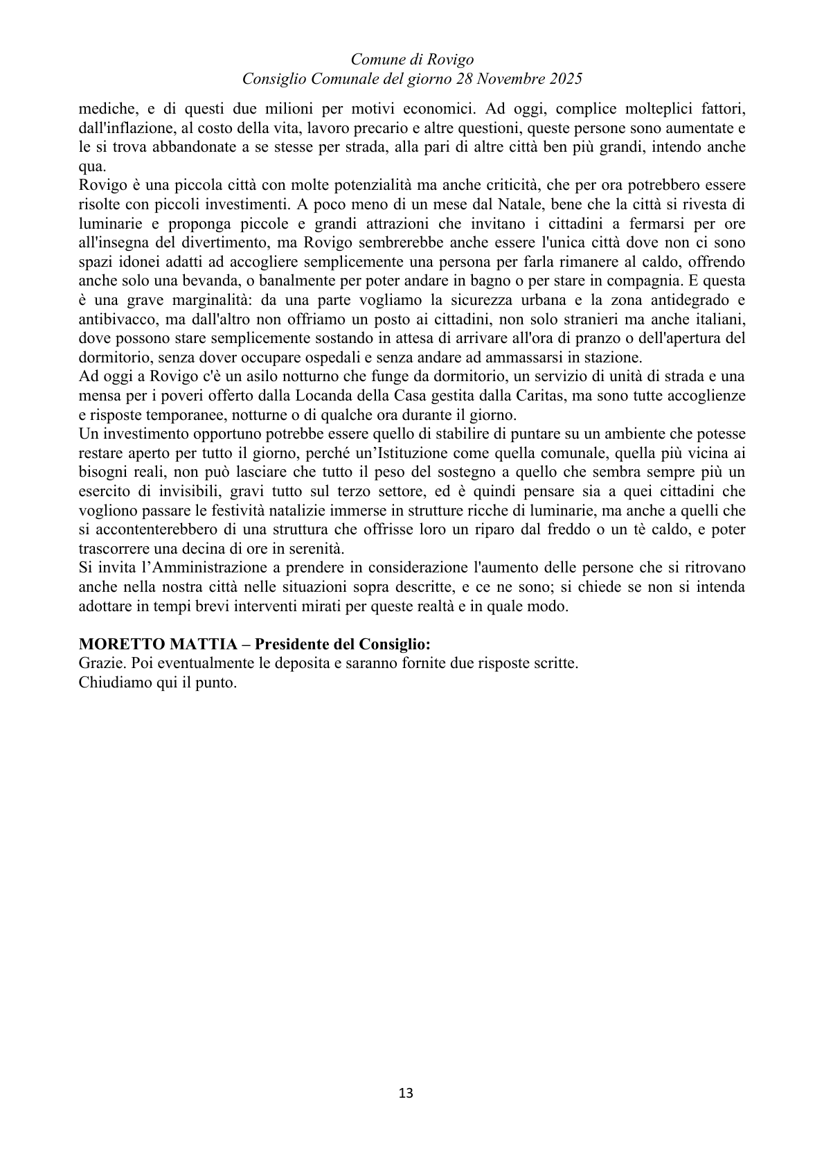 Pagina 13 del verbale