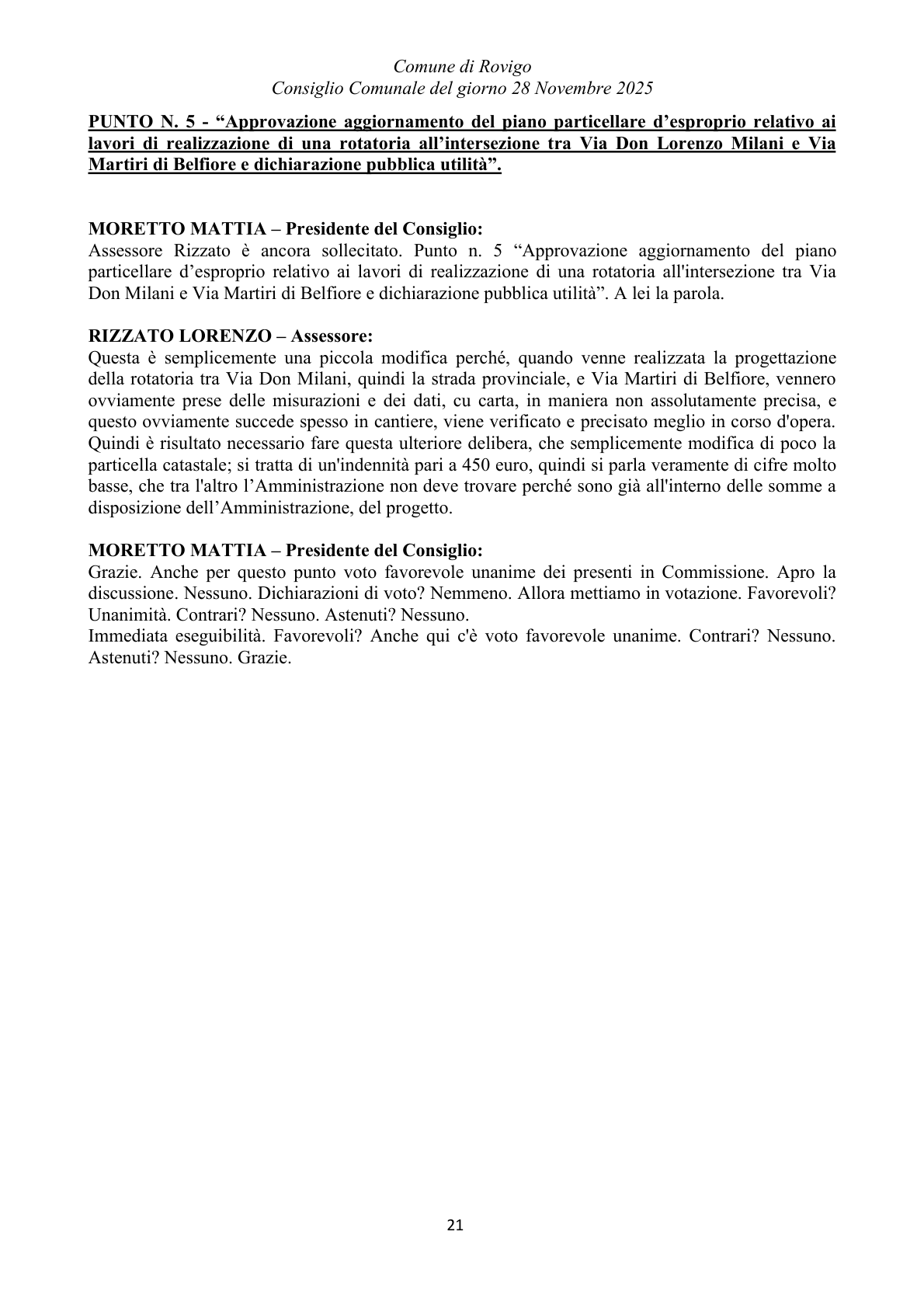 Pagina 21 del verbale