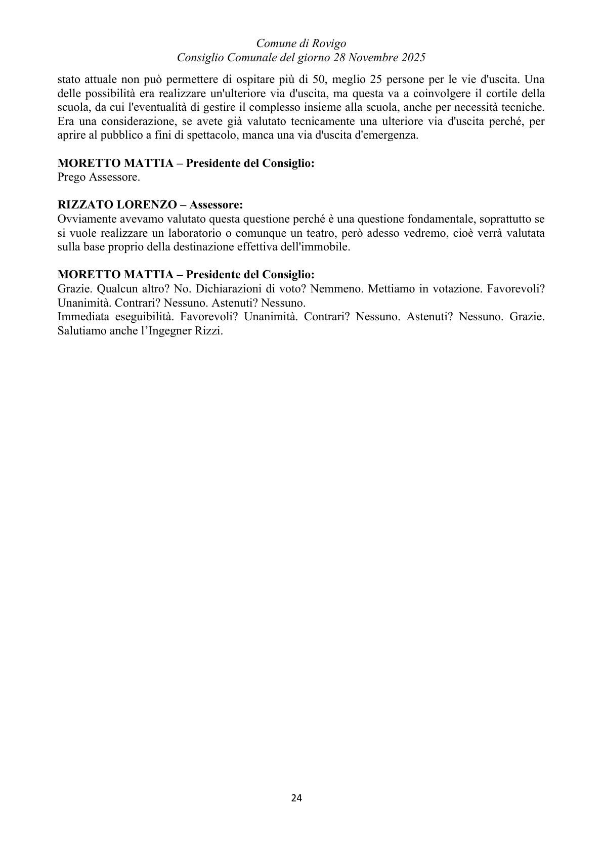 Pagina 24 del verbale