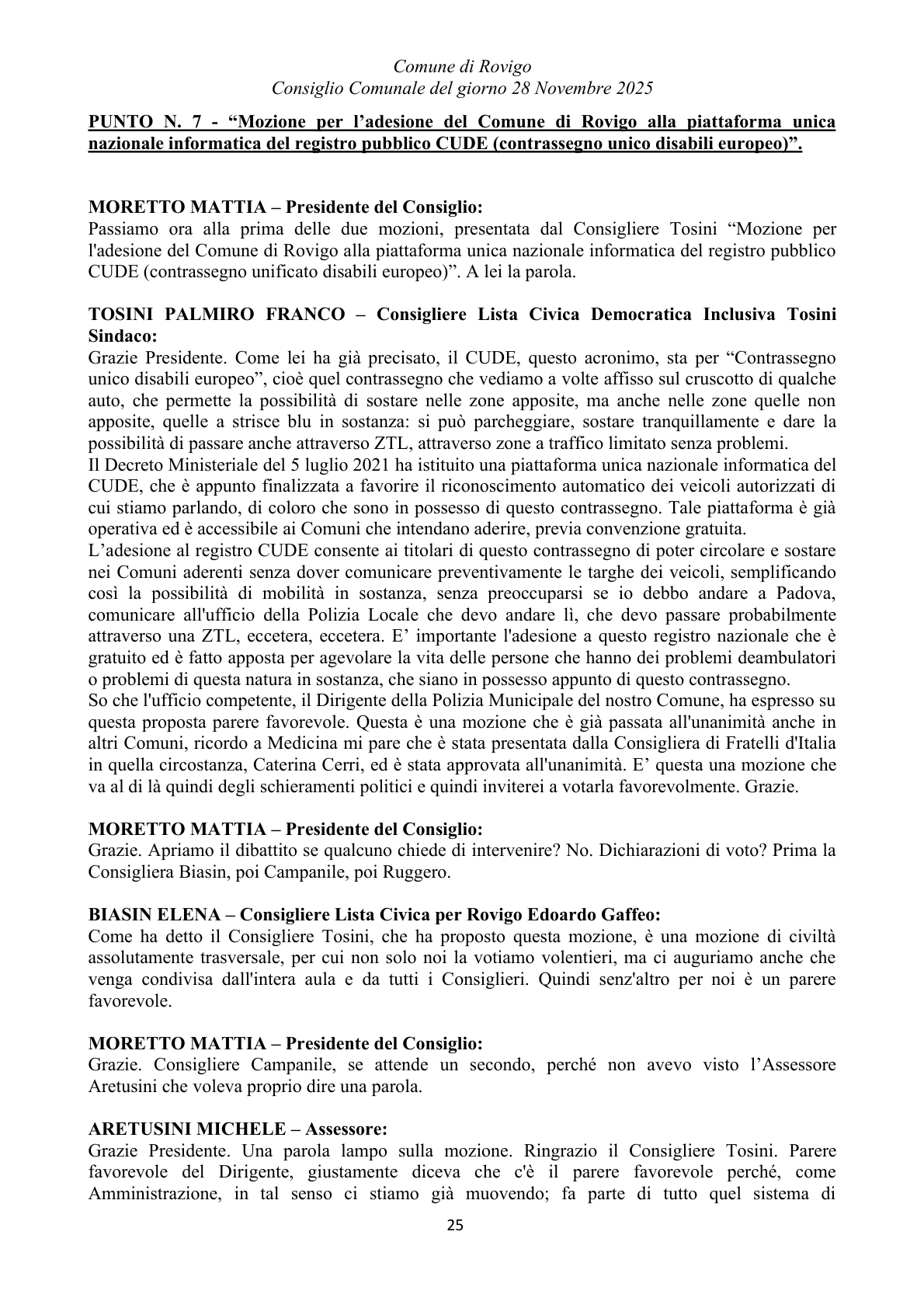 Pagina 25 del verbale