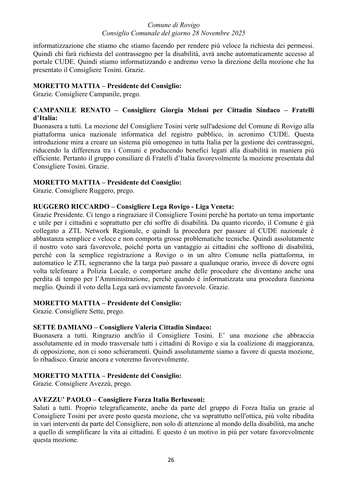Pagina 26 del verbale