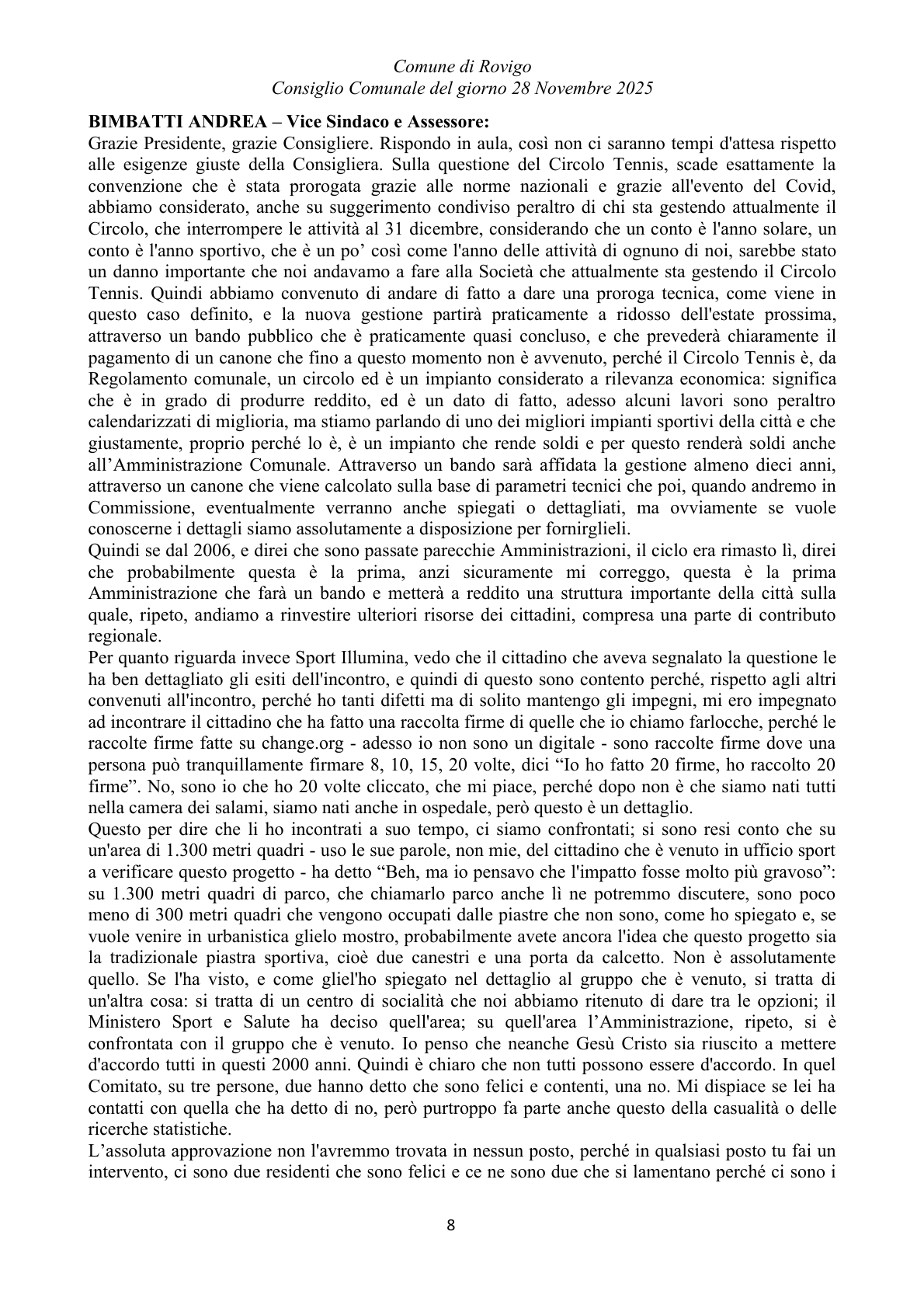 Pagina 8 del verbale