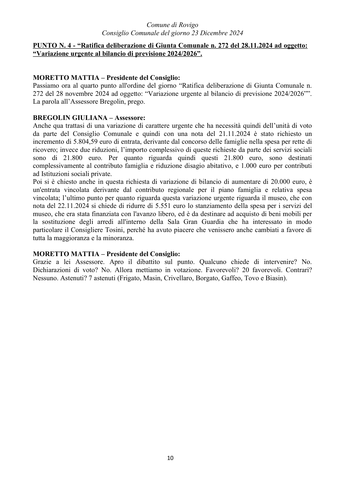 Pagina 10 del verbale