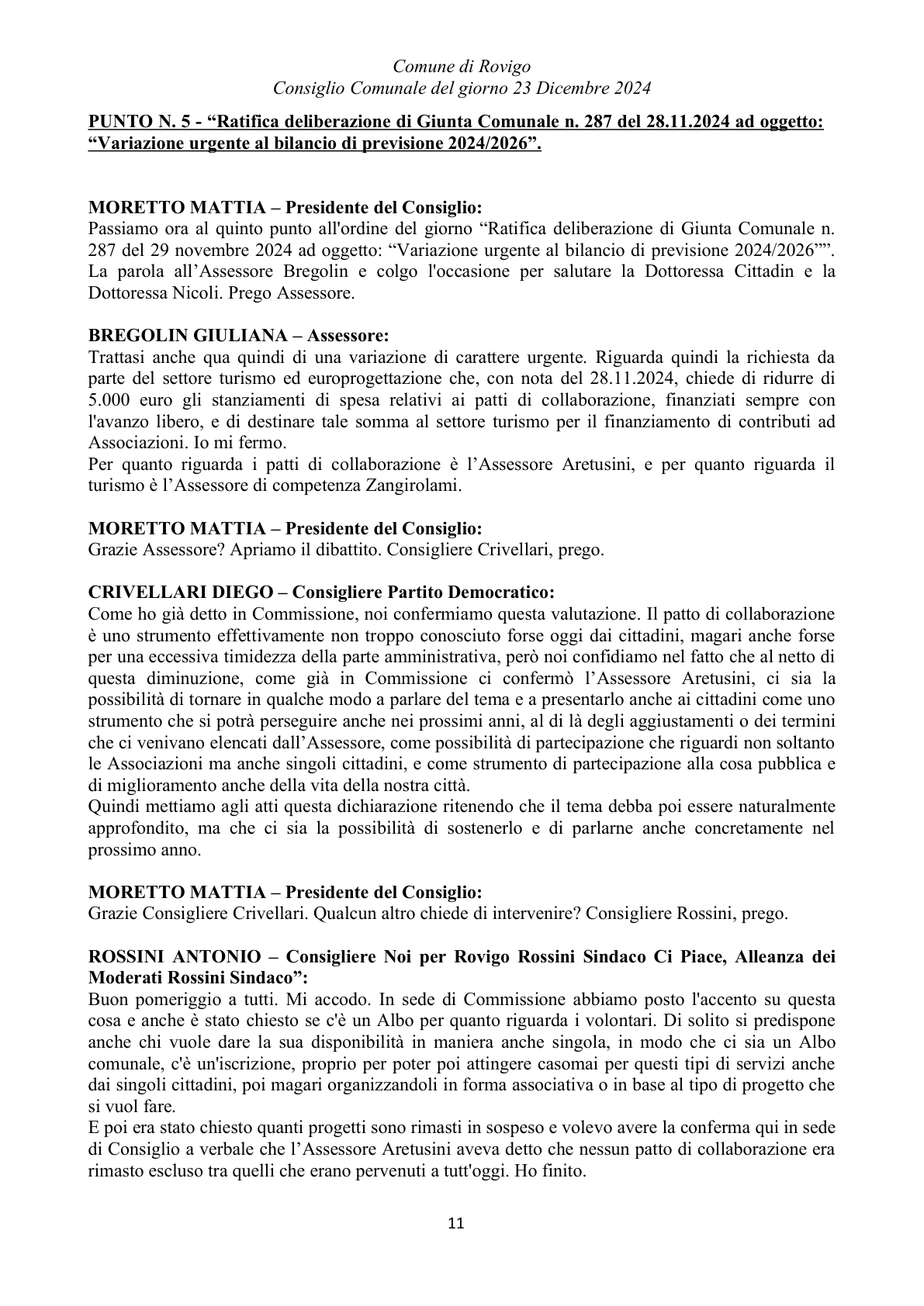 Pagina 11 del verbale