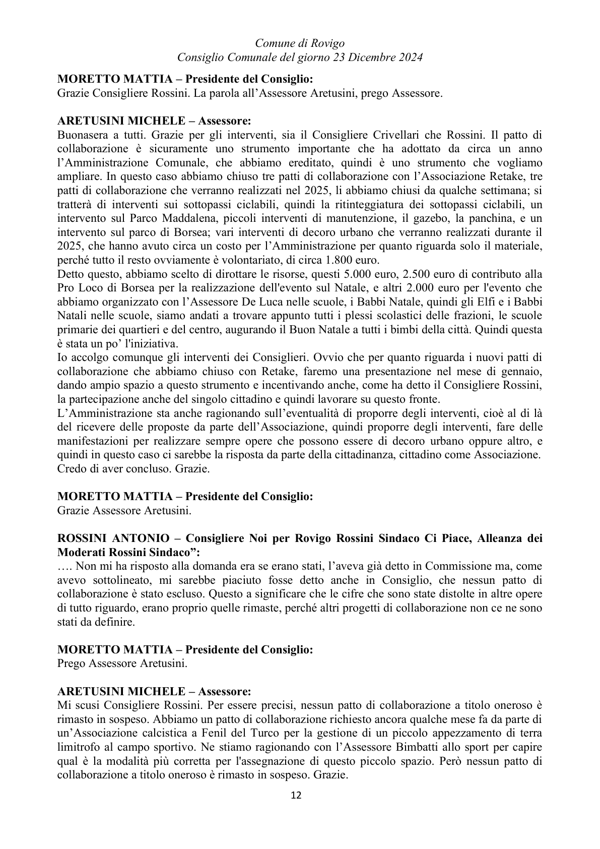 Pagina 12 del verbale