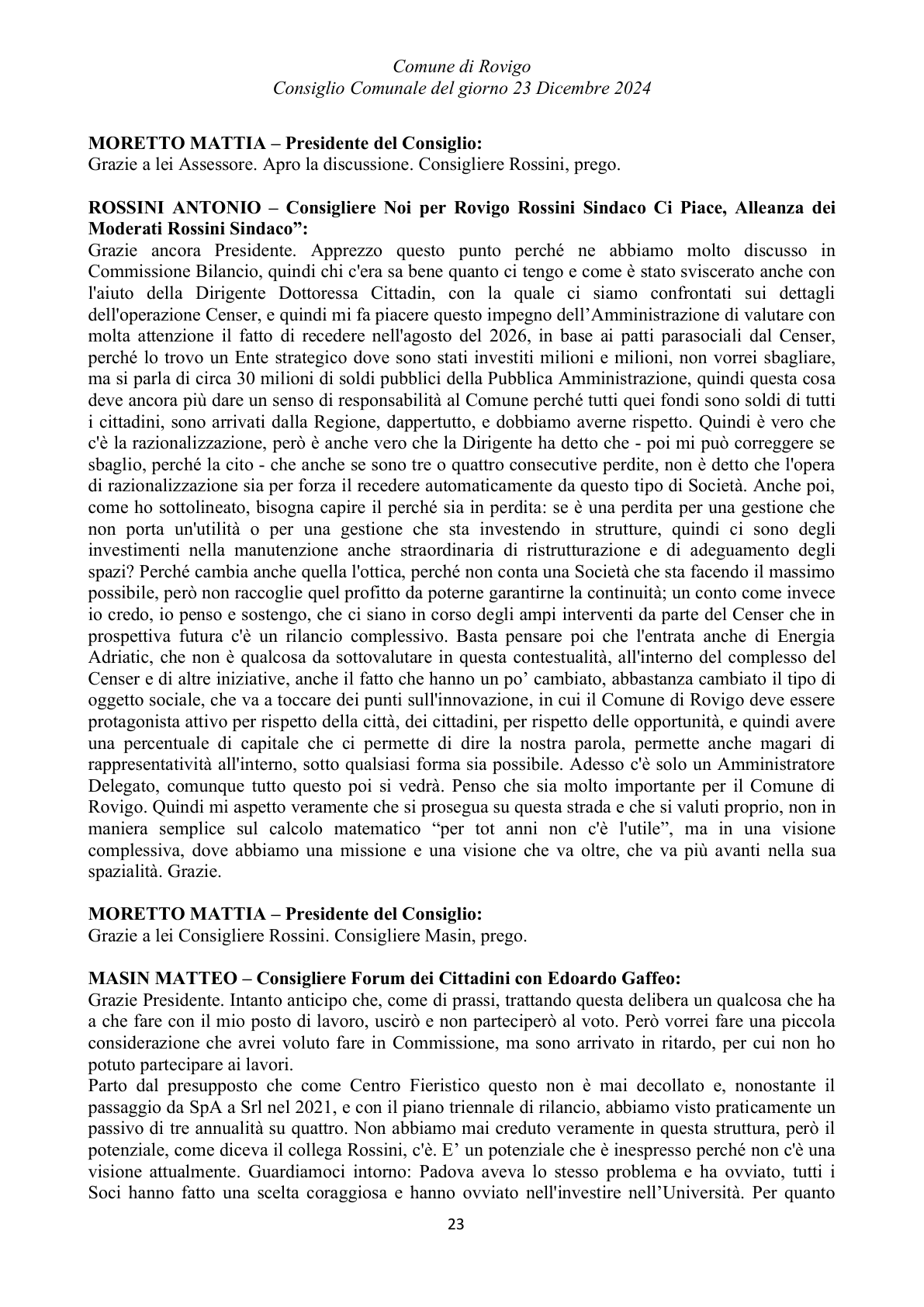 Pagina 23 del verbale