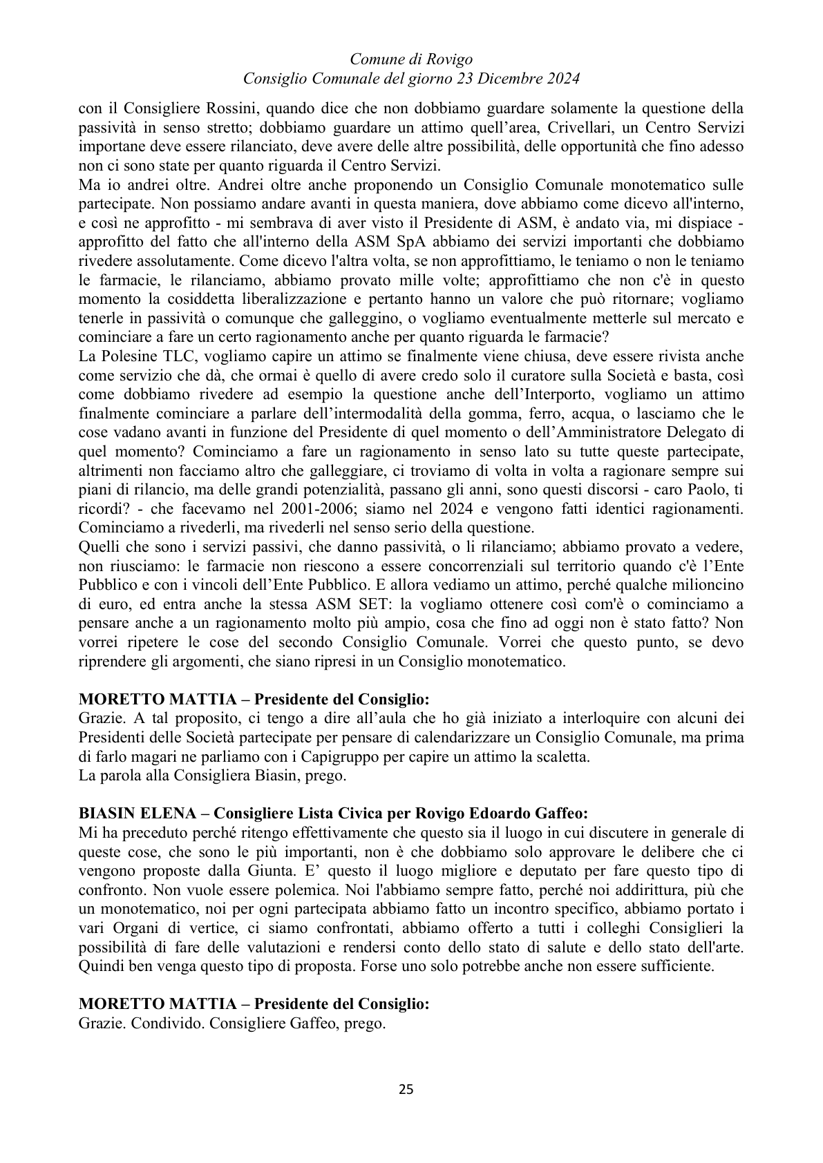Pagina 25 del verbale