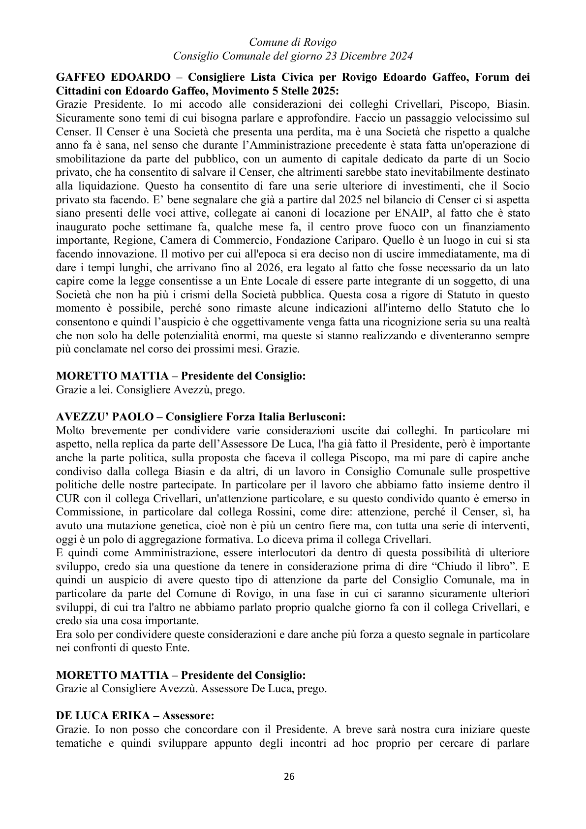 Pagina 26 del verbale