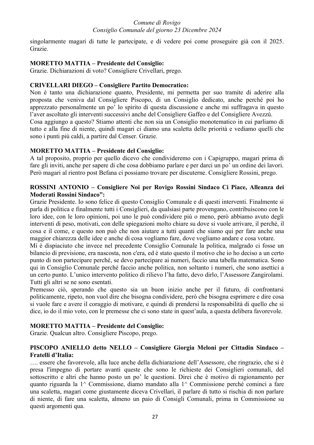 Pagina 27 del verbale