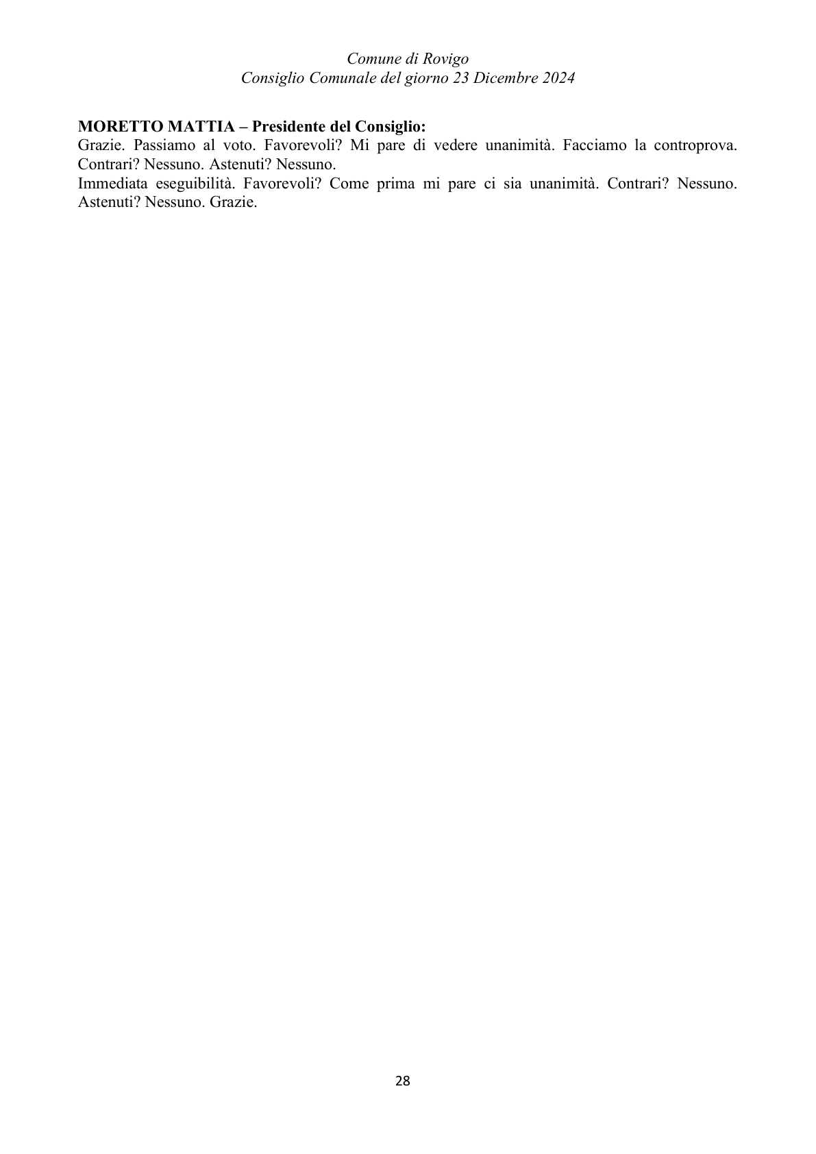 Pagina 28 del verbale