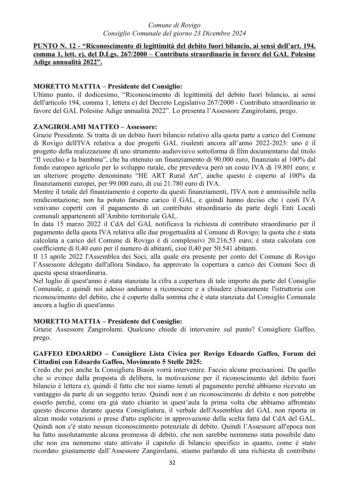 Pagina 32 del verbale