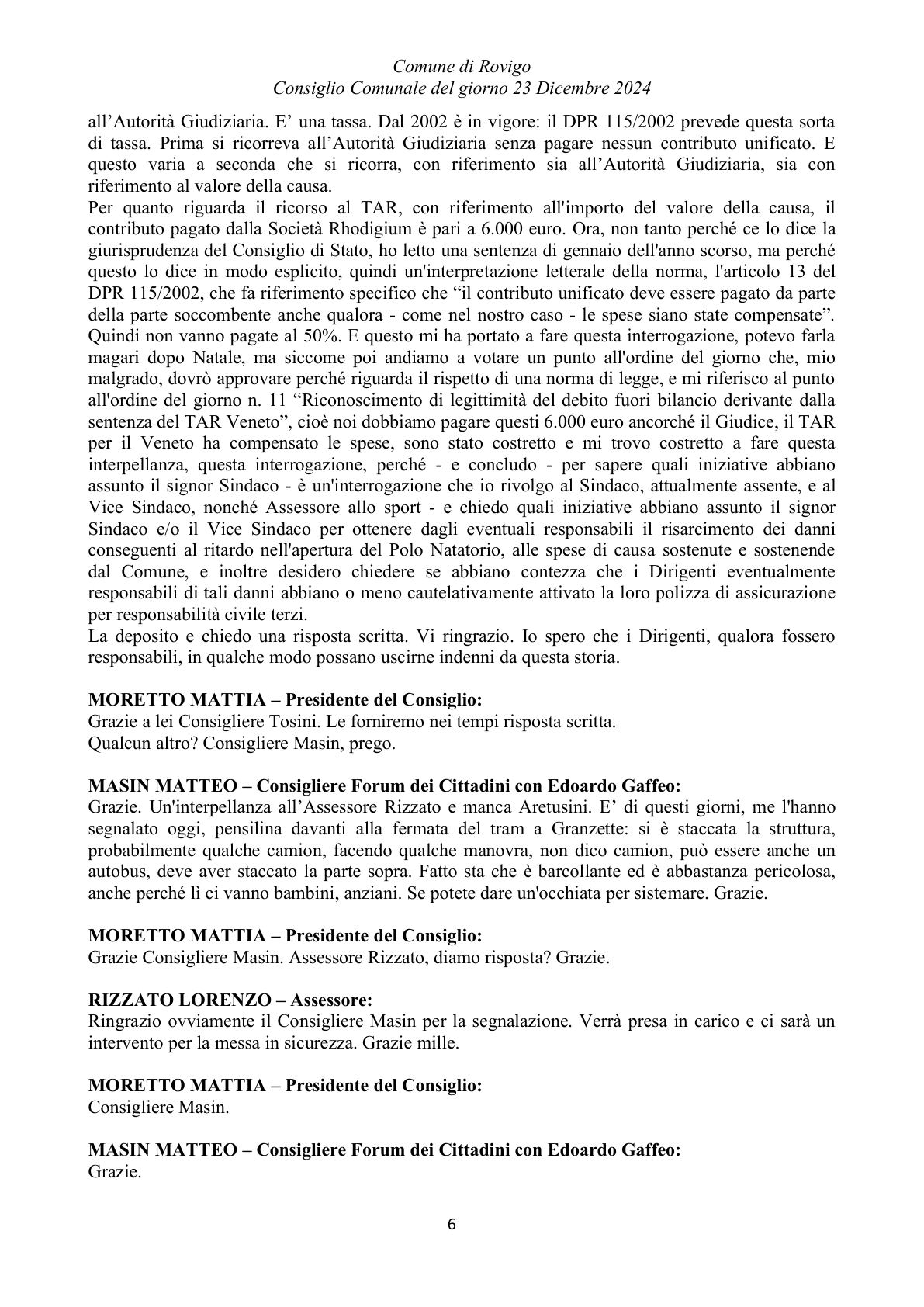 Pagina 6 del verbale
