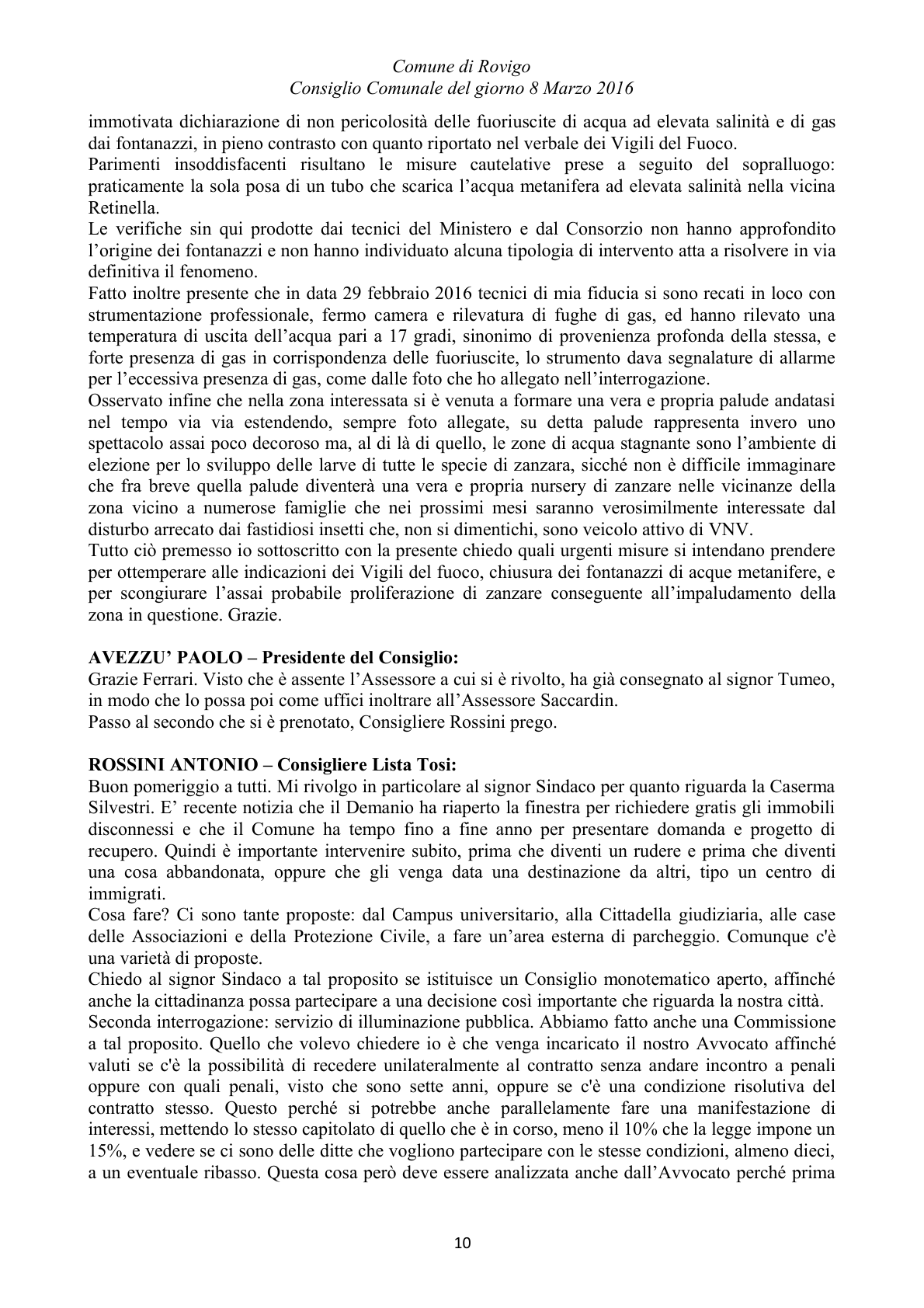 Pagina 10 del verbale